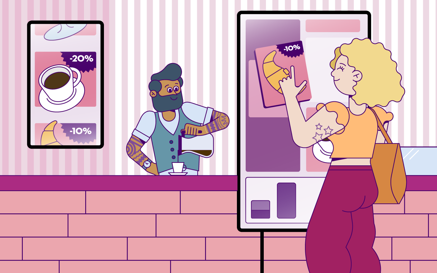 Illustration of a set-up situation in a bar