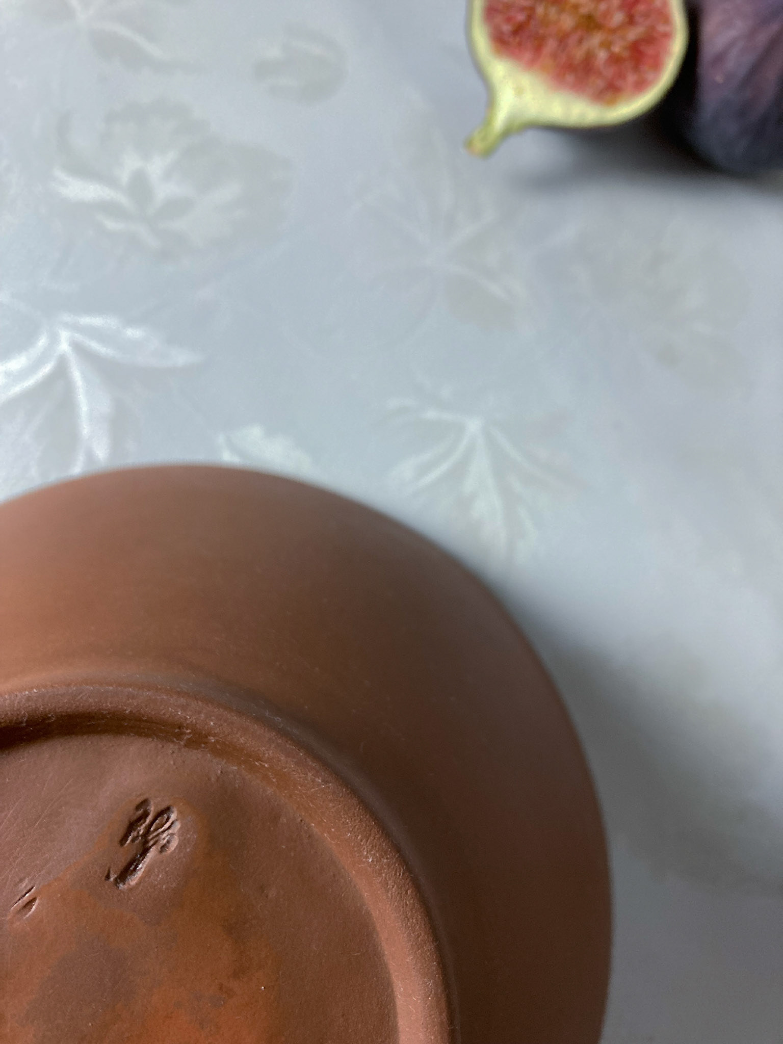 Handgefertigtes Oryoki Schalen Set, 3 teilig, terracotta, Einzelstück aus Steingut.