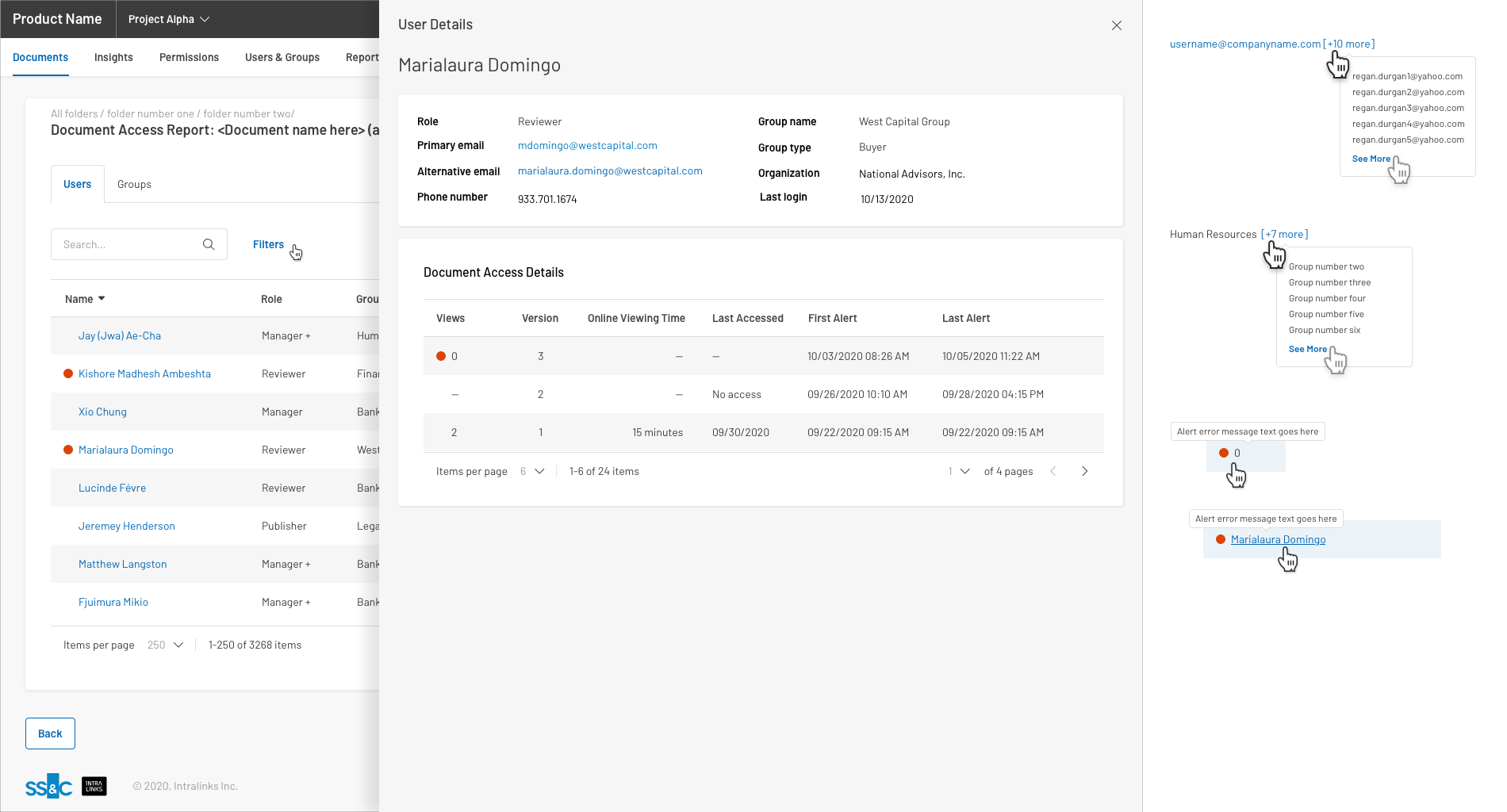 Users Tab - Details - Not Viewed document