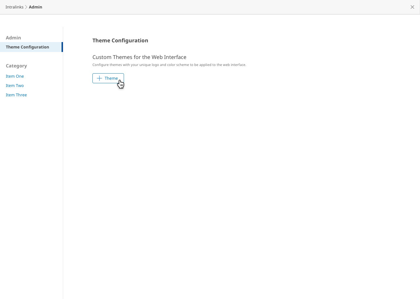 Admin Settings - Add new theme