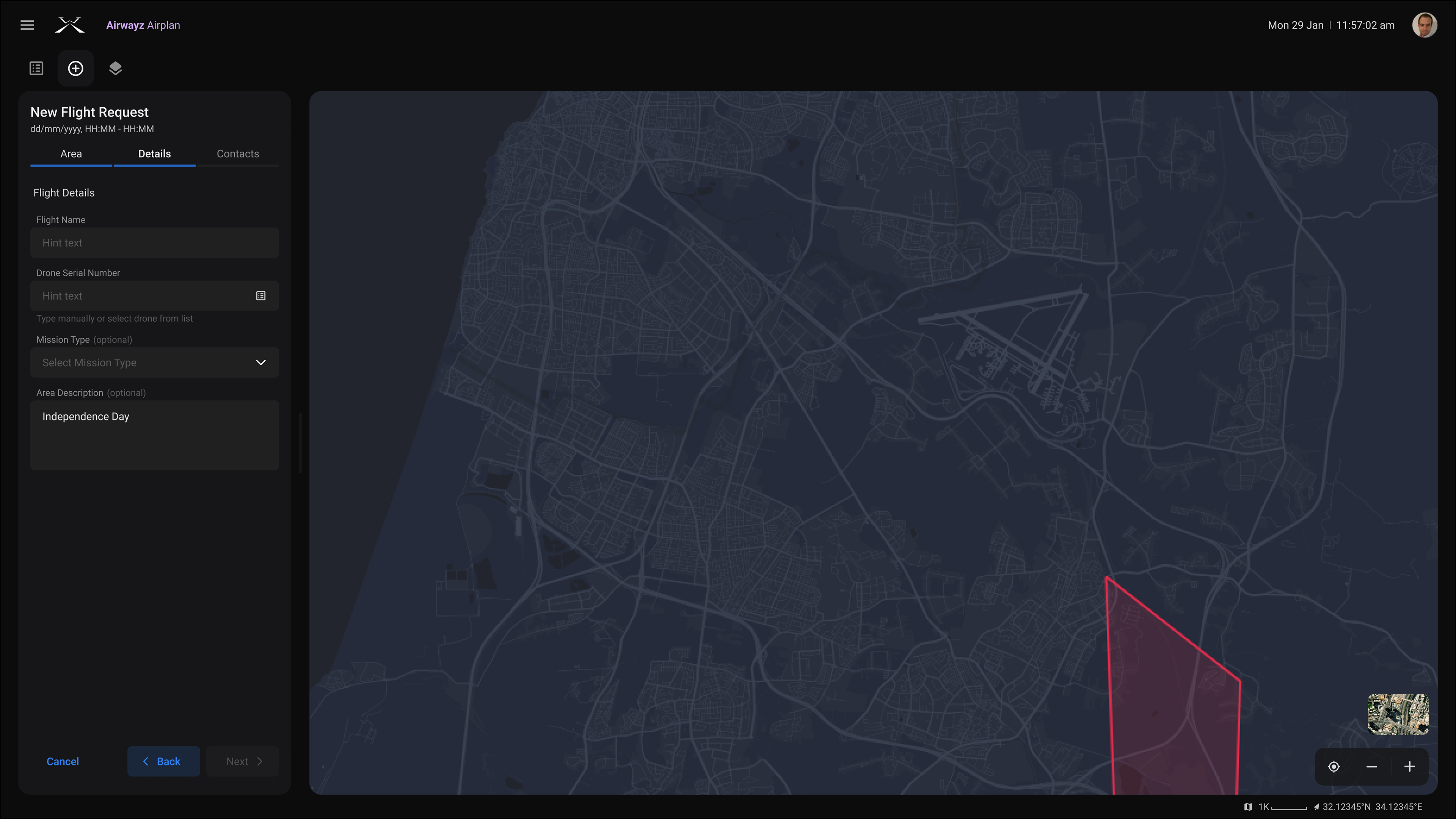 Flight Request step 2