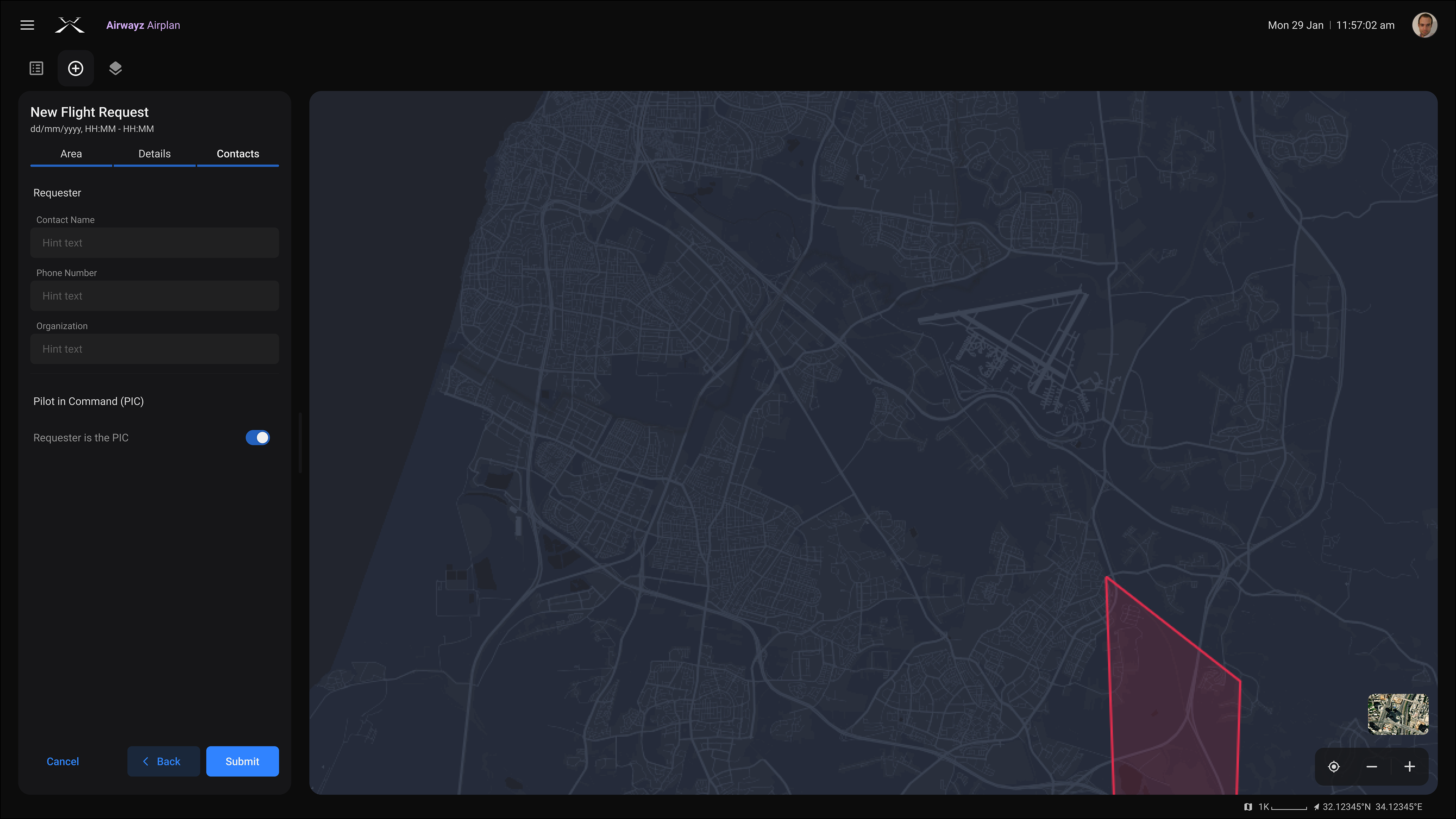 Flight Request step 3