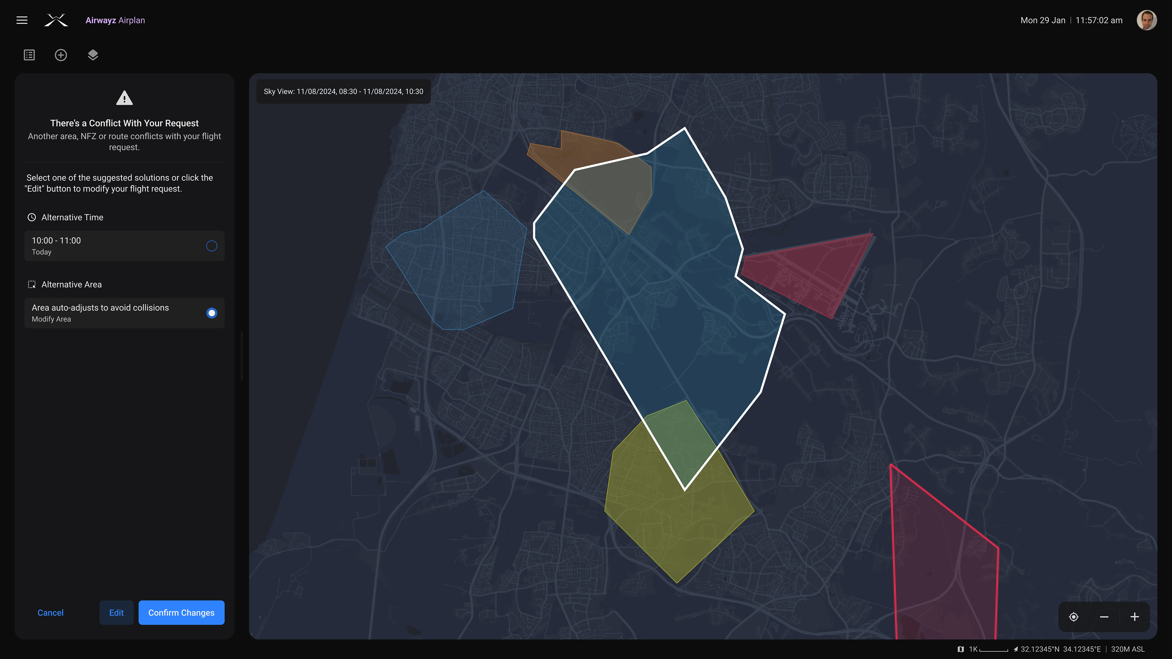 Option No. 2 — flight alternatives and issues are separated.