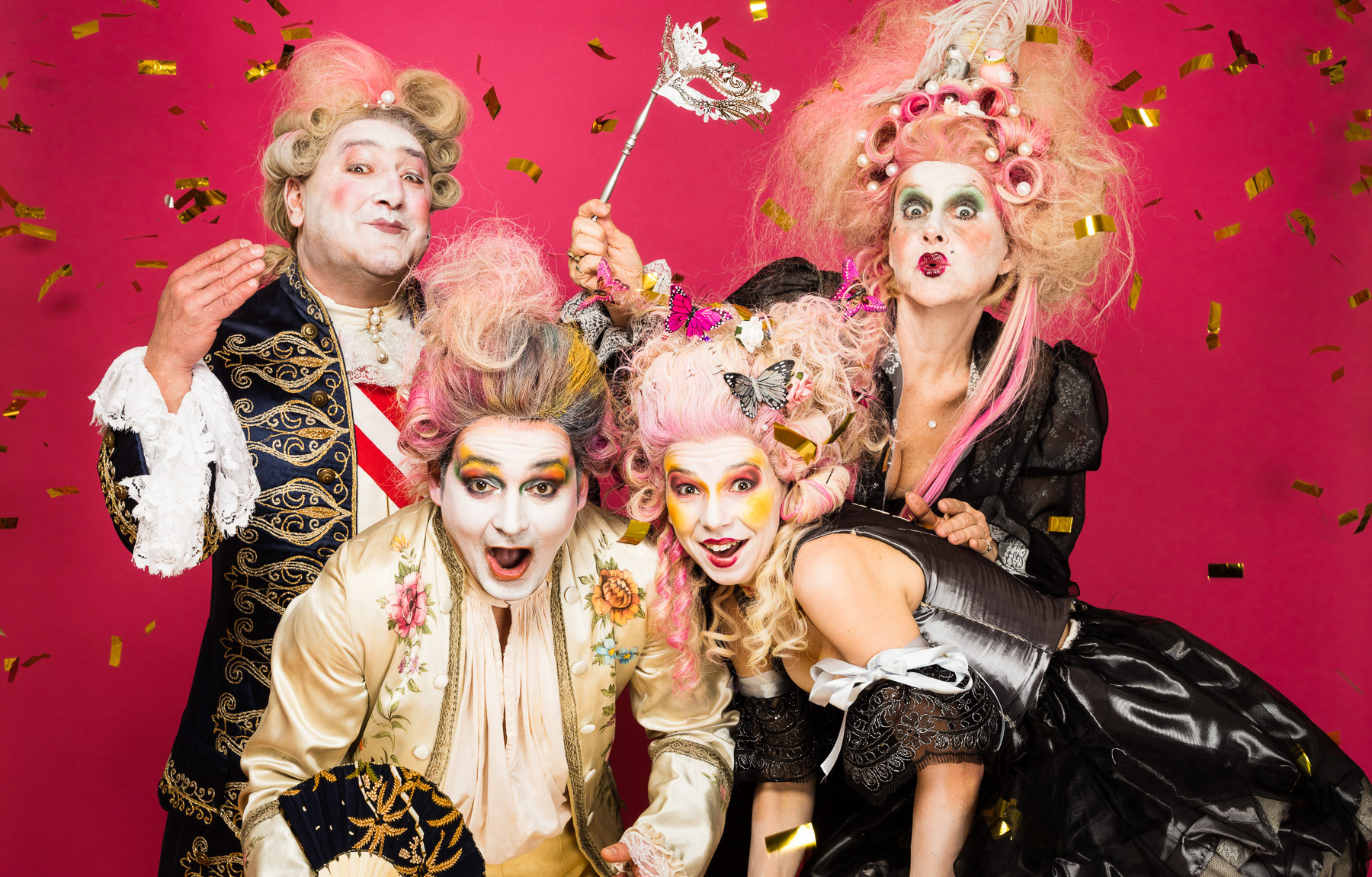 Rudi Roubinek, Matthias Mamedof, Eva Mayer, Elisabeth Engstler in "Amadeus"