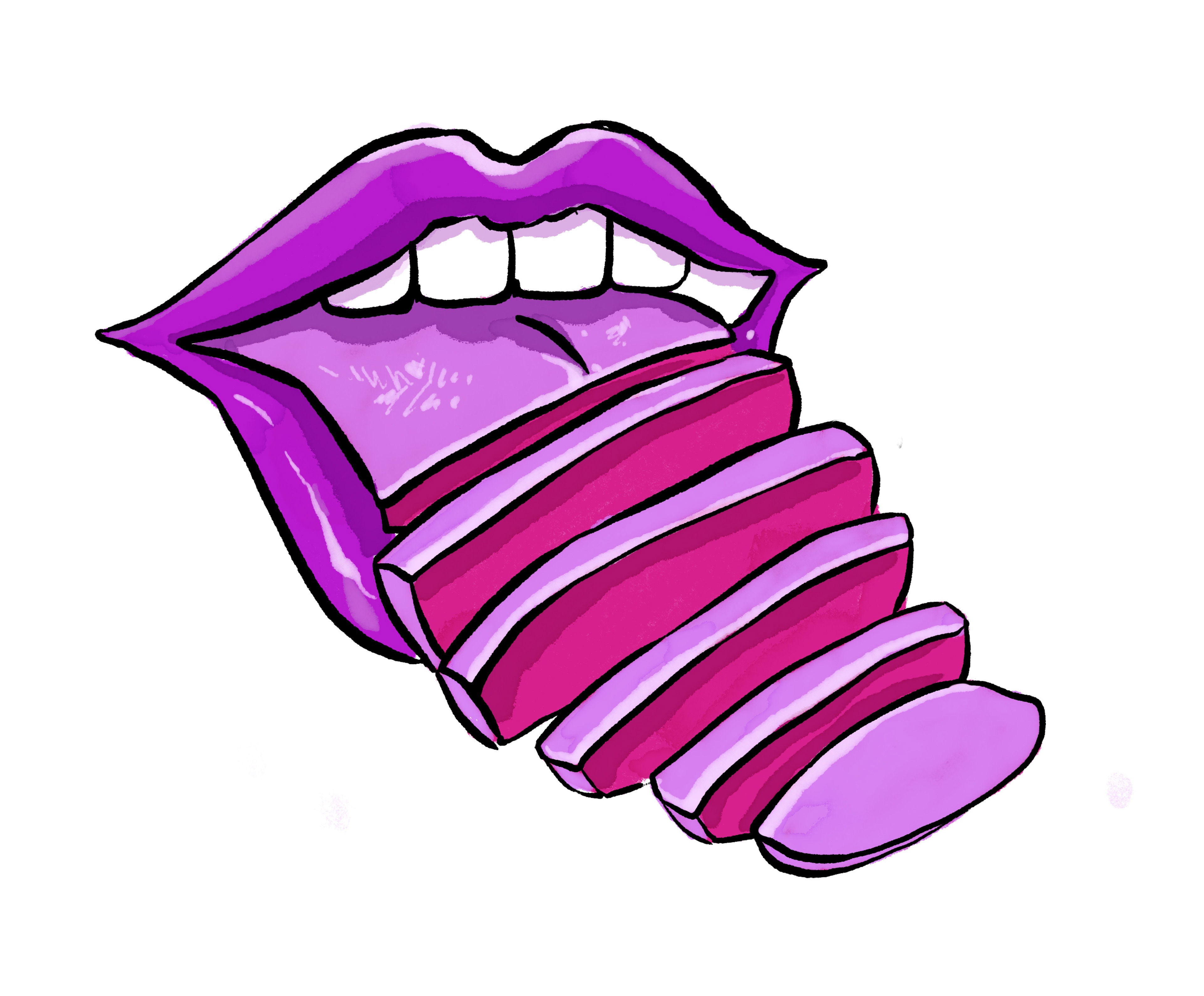 Toungue Slices Illustration