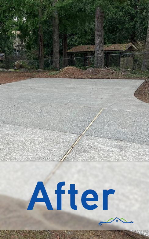 Here's another angle of the driveway after Kyle's ECS. No tire marks in sight, and the cement is free of dirt.