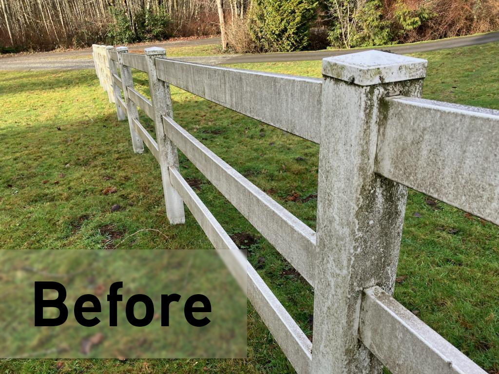 Before Kyle's ECS, this fence was covered in dirt and grime.