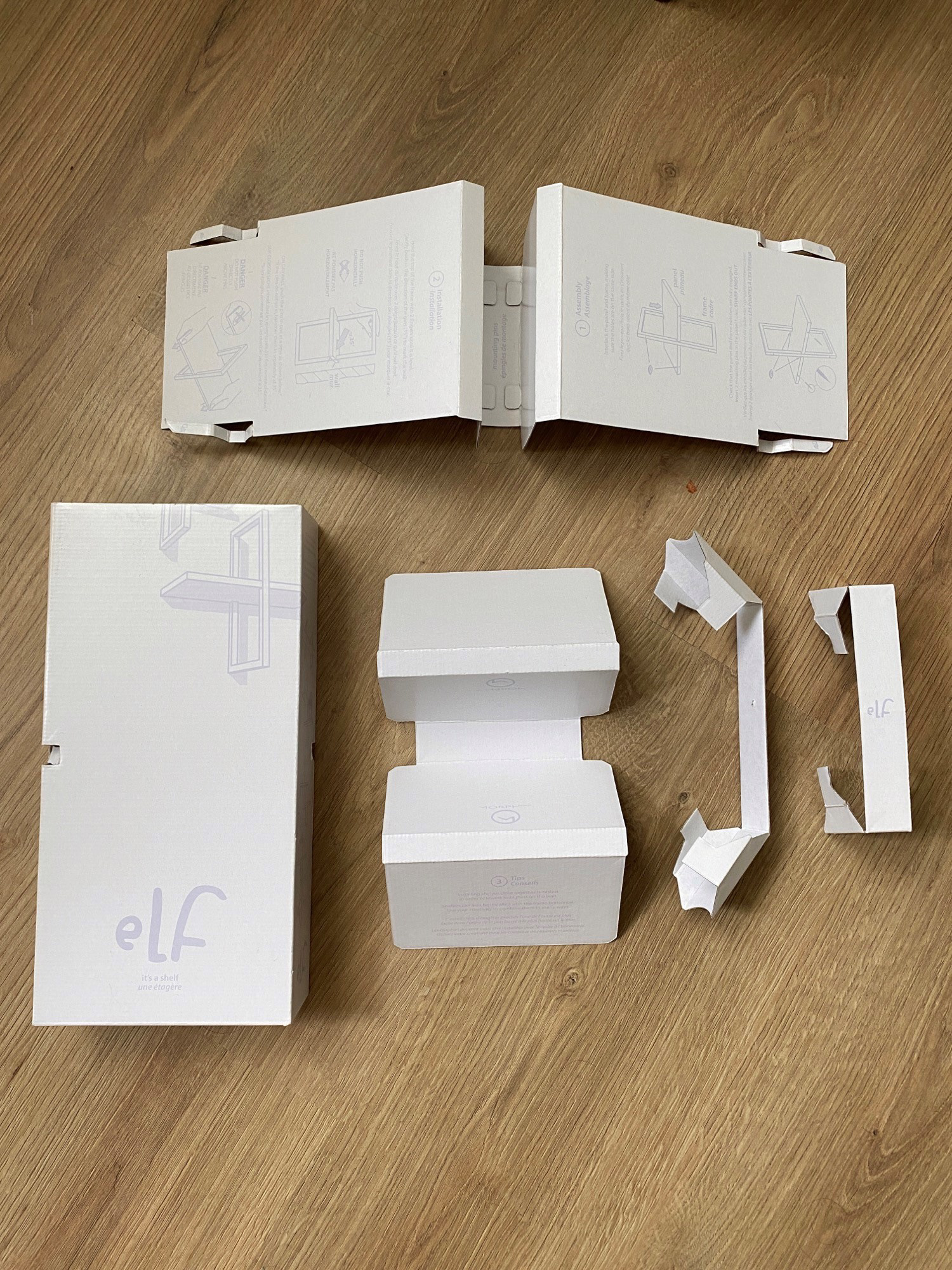 Packaging Pieces for Elf Shelf for Morph Design Ltd.