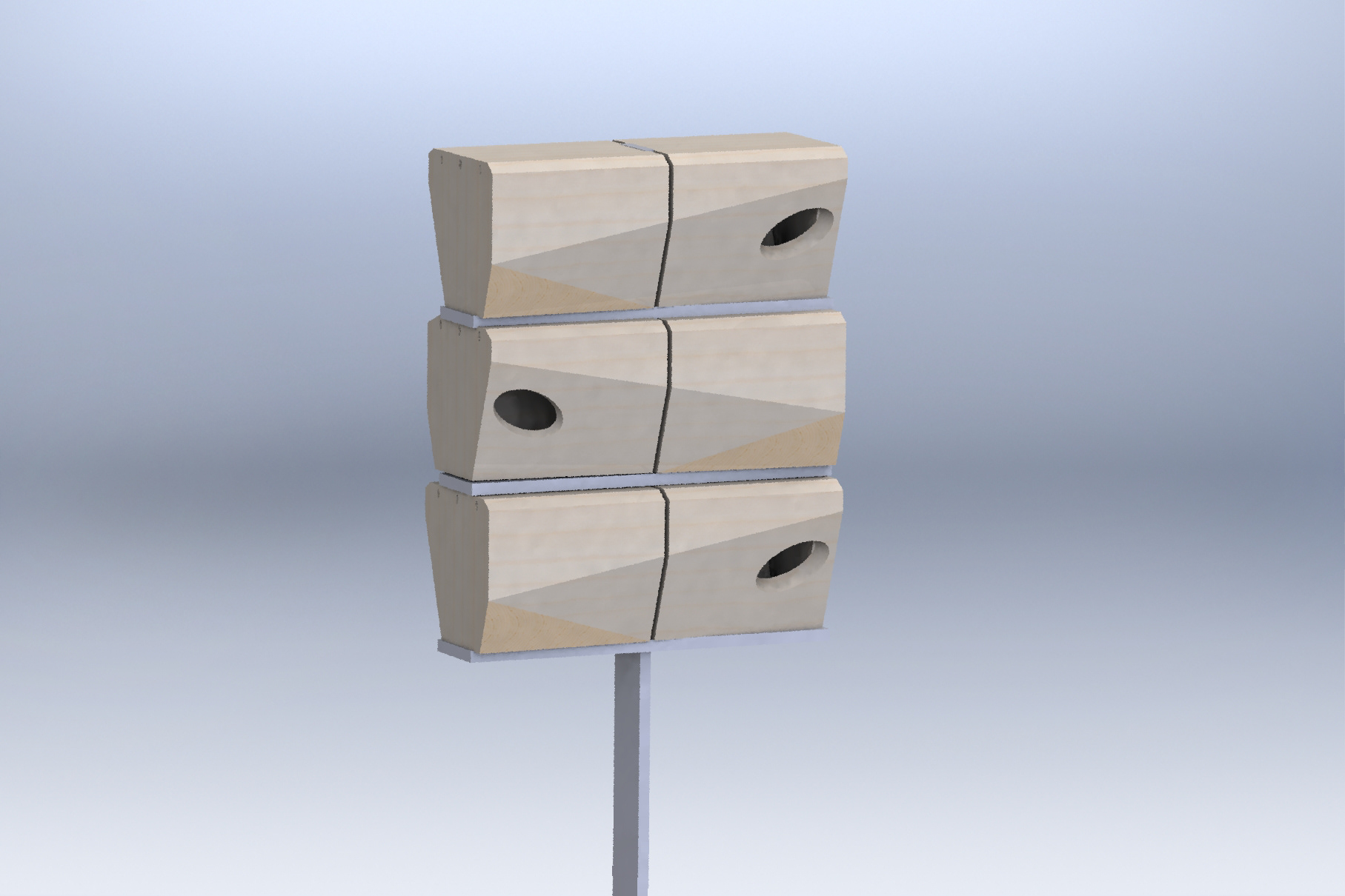 Render of the birdhouses together
