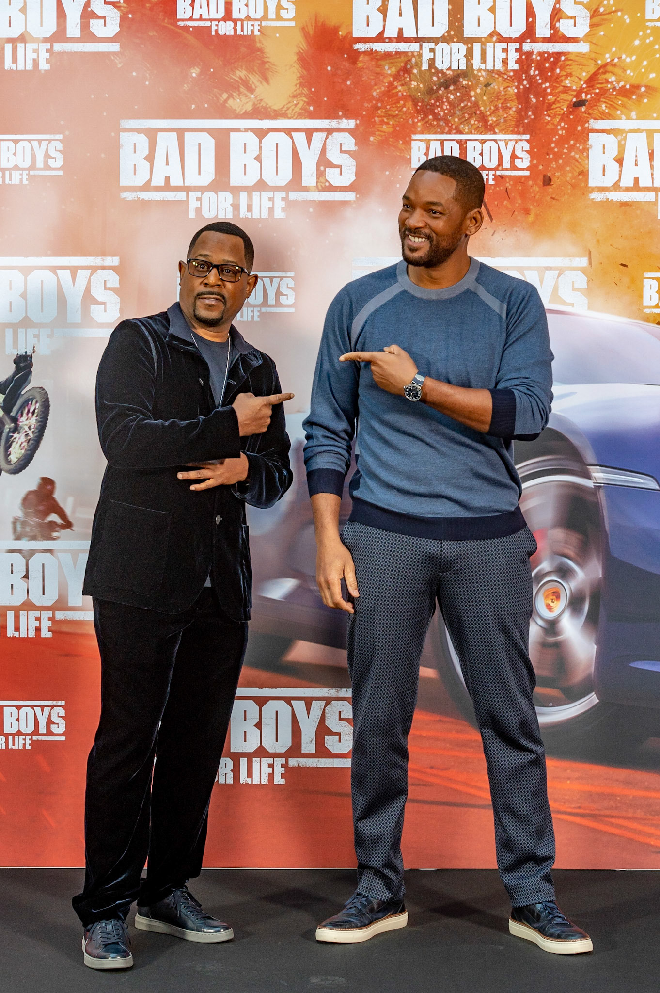 Madrid-Spain 08.01.2020: Actors Martin Lawrence (L) and Will Smith (R) attend the press at the photocall to present the film for Sony Pictures´ BAD BOYS FOR LIFE