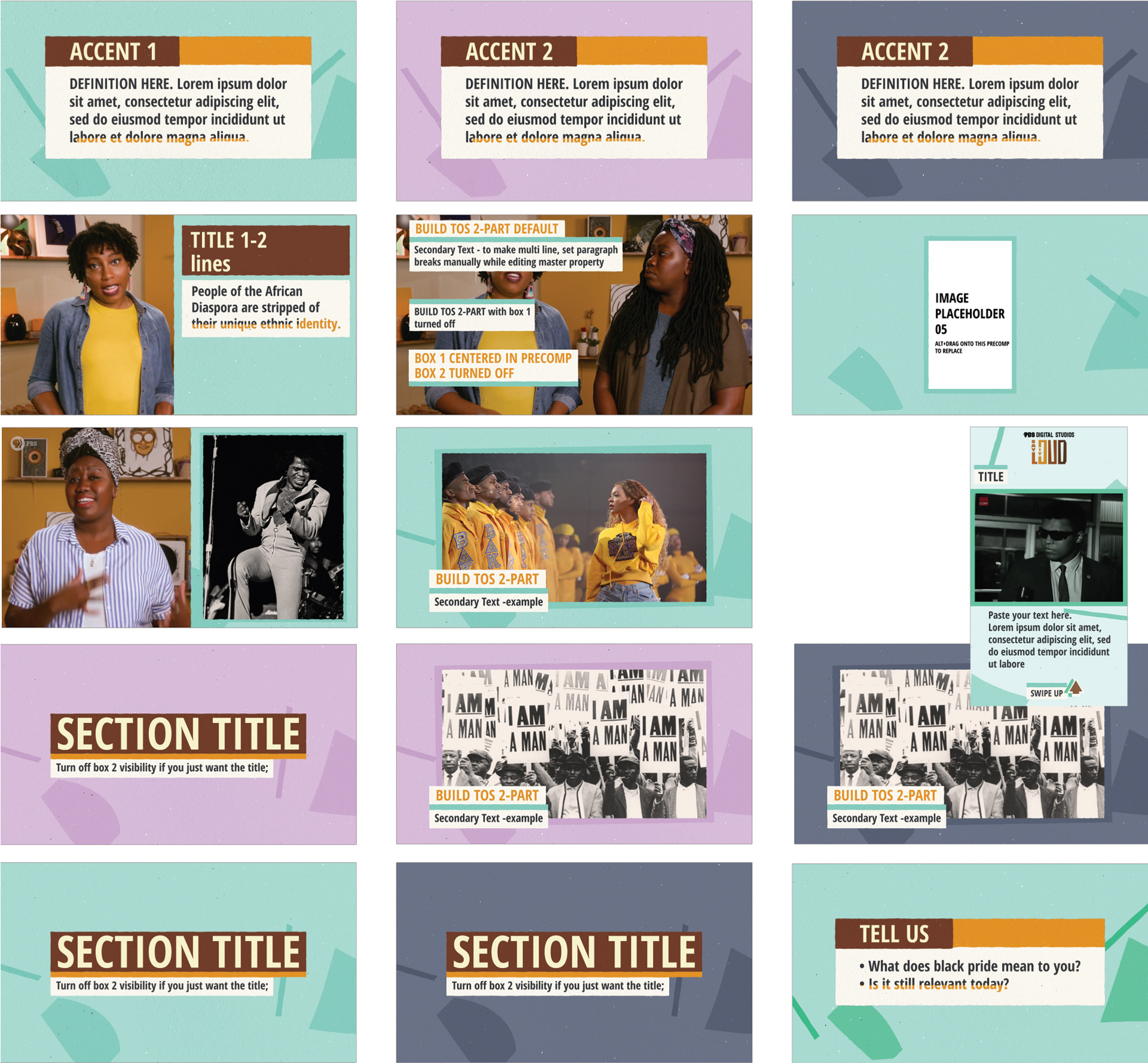 screenshot of the template inside of AE