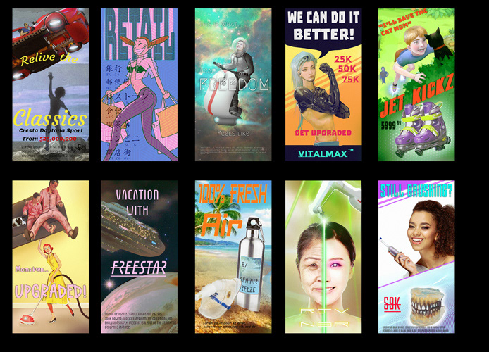 Various posters for the train.