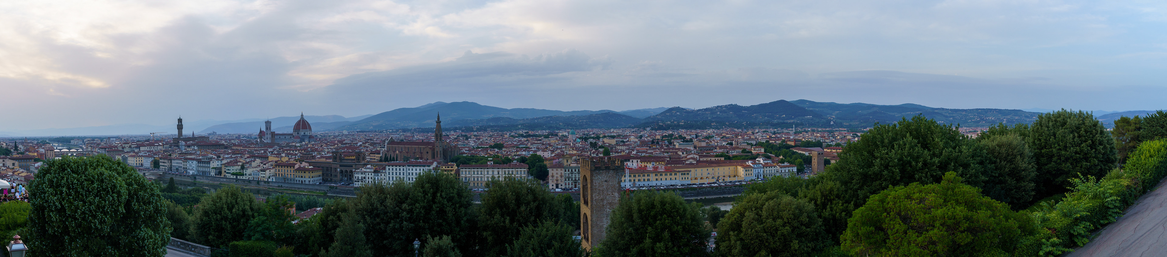 Sunset panoramic view of Florence from Piazzale Michelangelo
