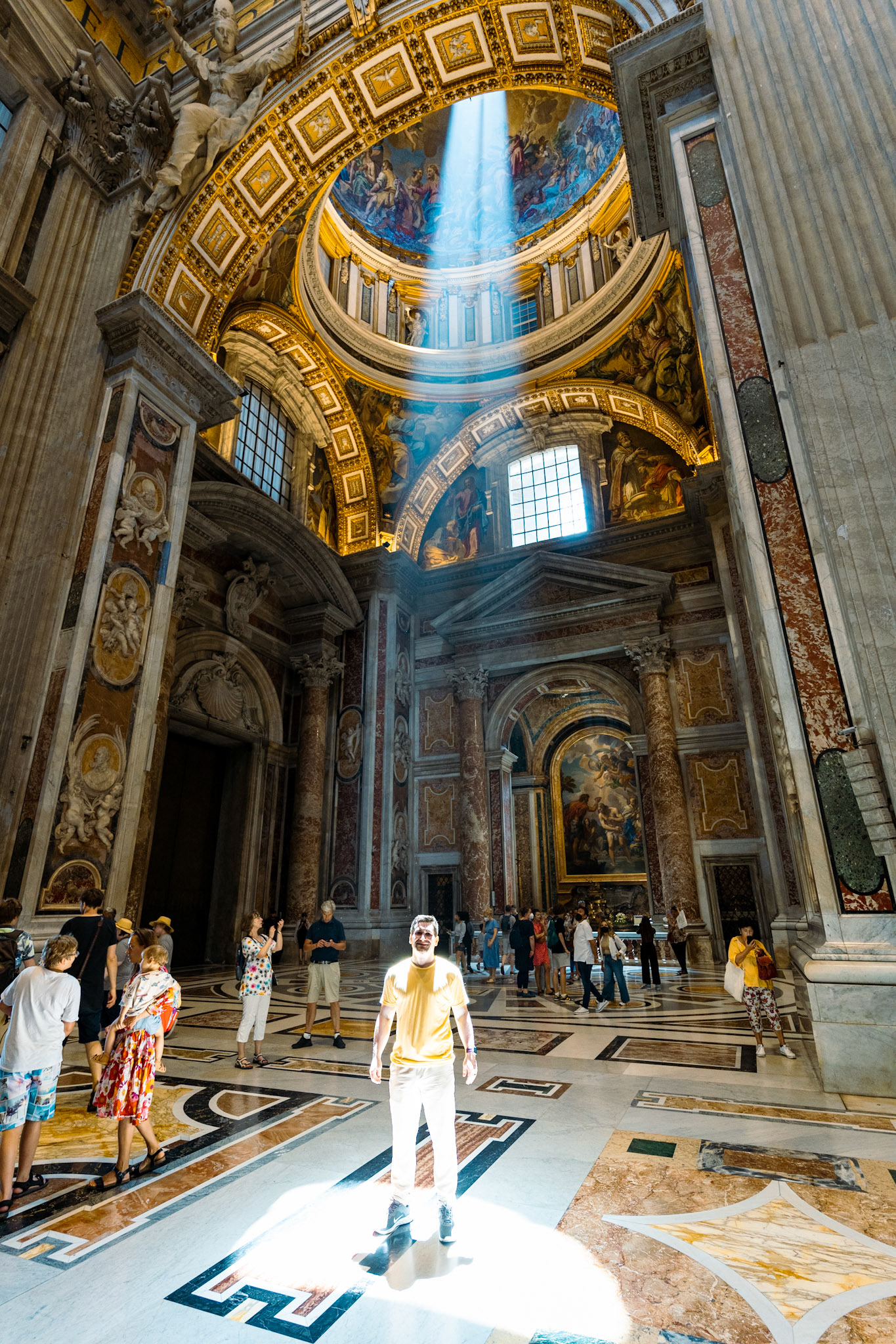 Austin captured in the light showing in St. Peter's Basilica