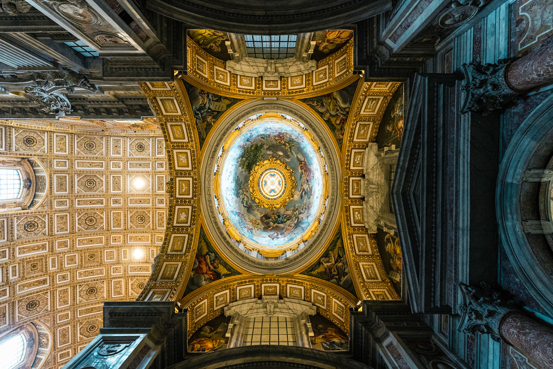 Inside ceiling of St. Peter's Basilica