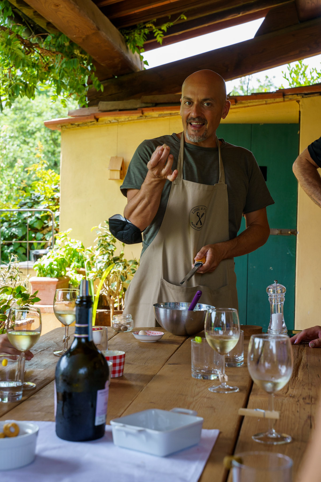 Luca, one of the hosts of the cooking class