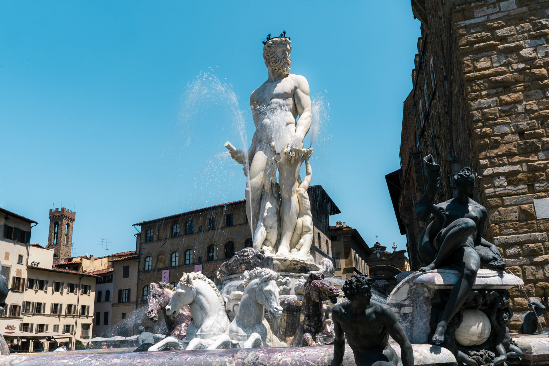 The Fountain of Neptune outside of the Palazzo Vecchio