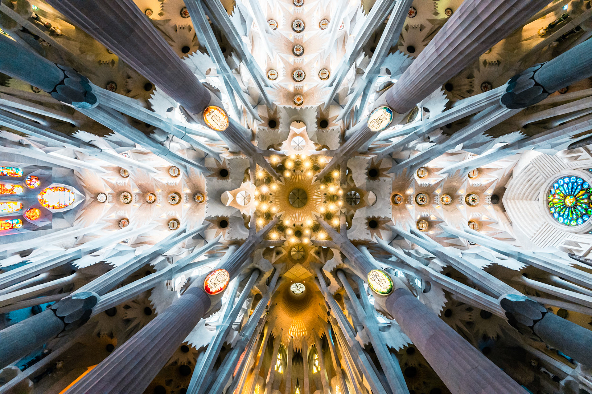 The ceiling of La Sagrada Família