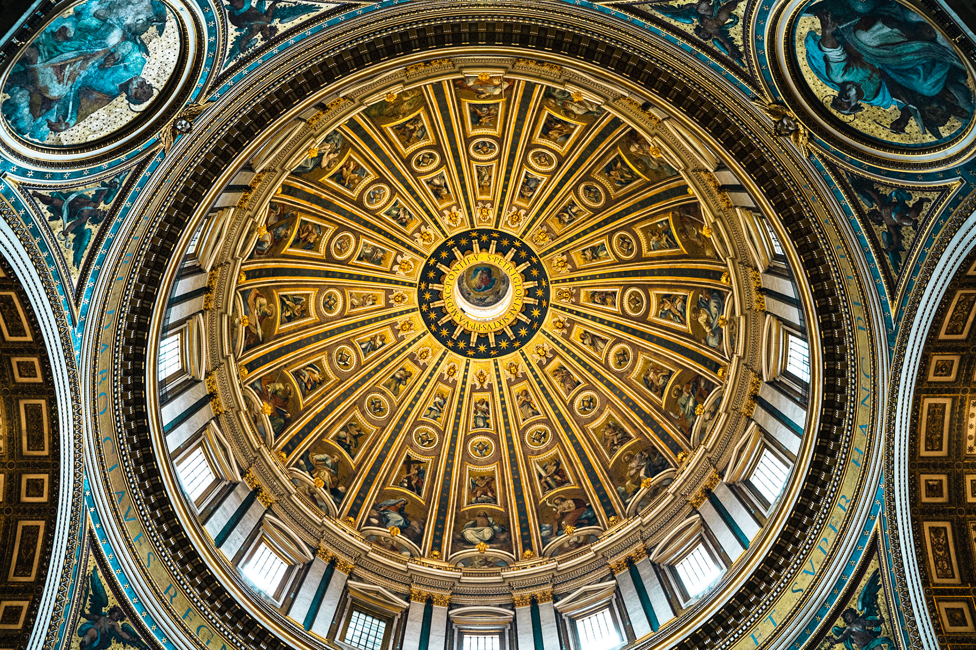 The main dome ceiling of St. Peter's Basilica