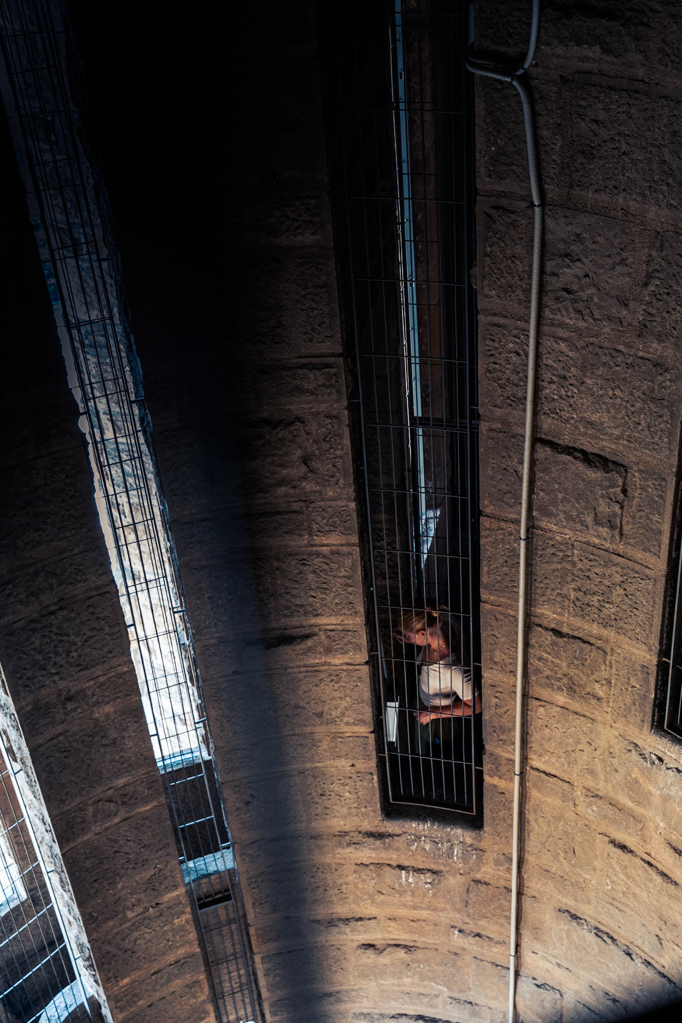 Alexa climbing the Nativity Tower at La Sagrada Família