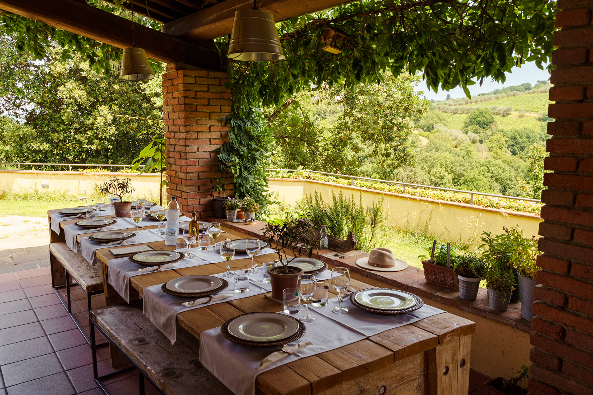 The dining table of the cooking class
