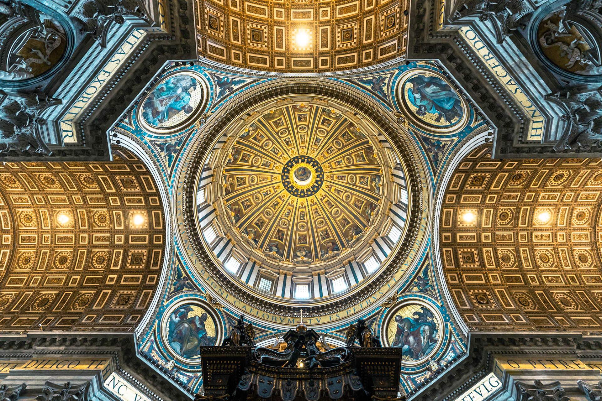 The main dome ceiling of St. Peter's Basilica