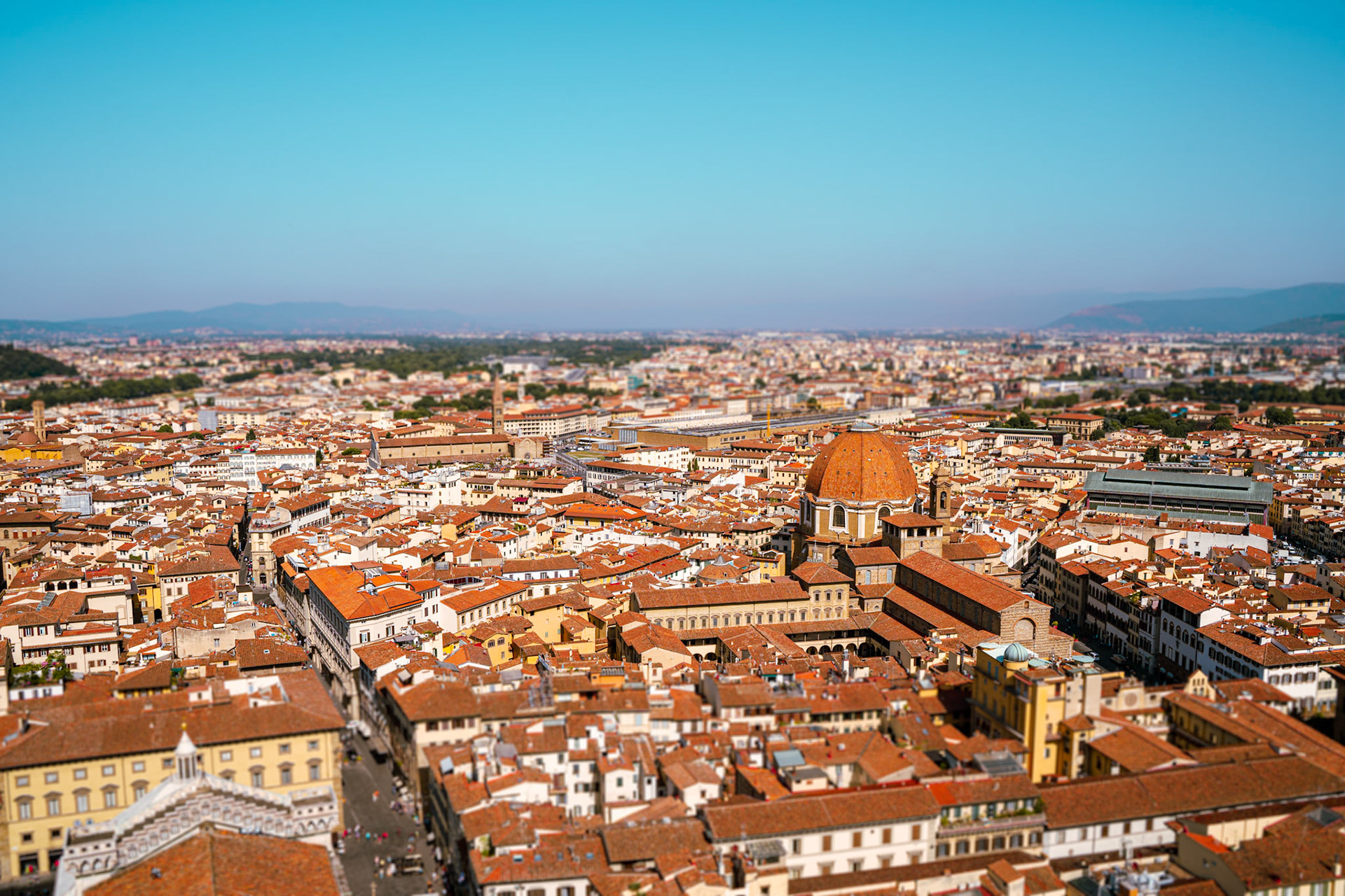 View of Cappelle Medicee from the top of the Duomo