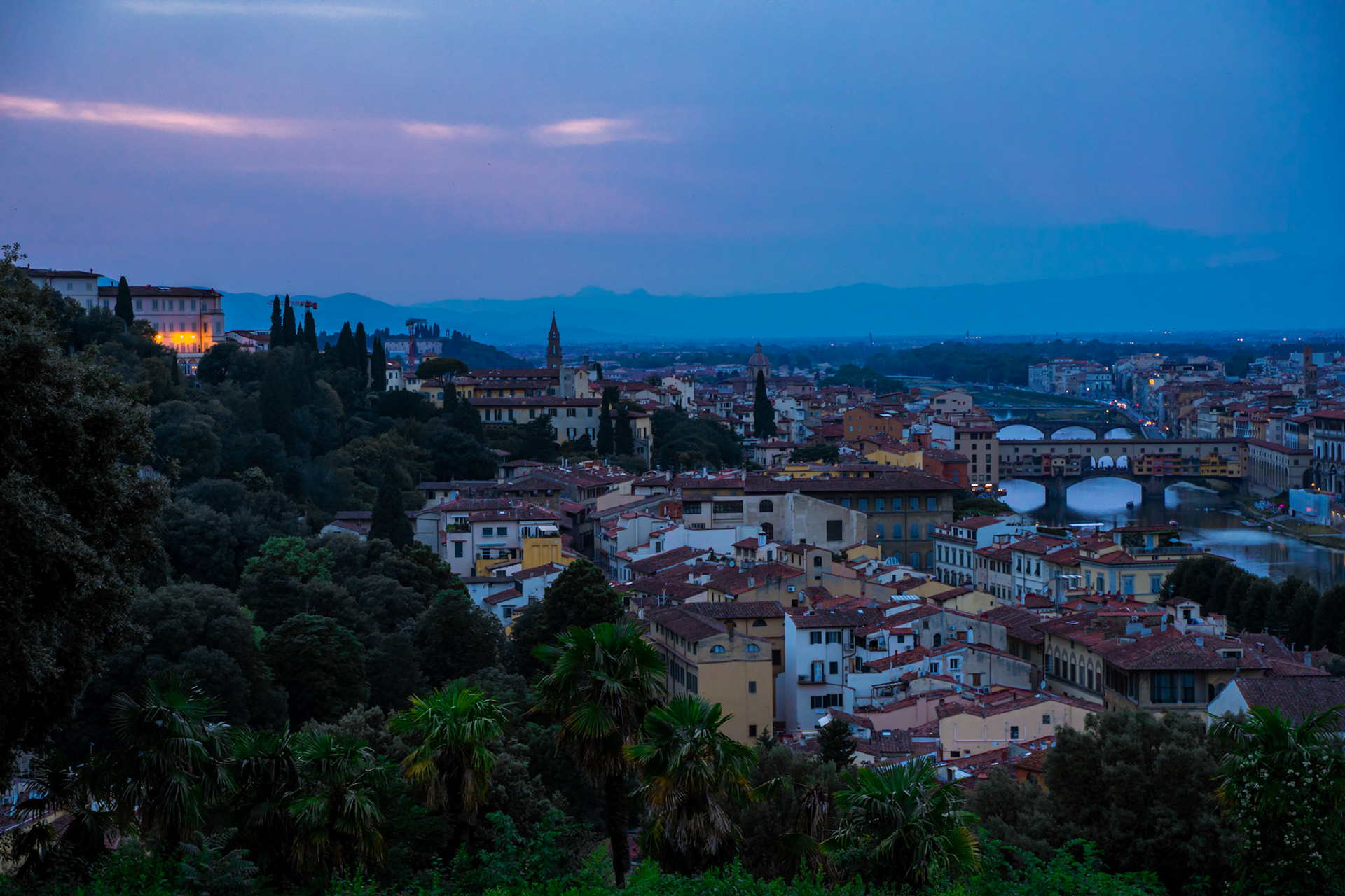 Sunset view of Florence from Piazzale Michelangelo