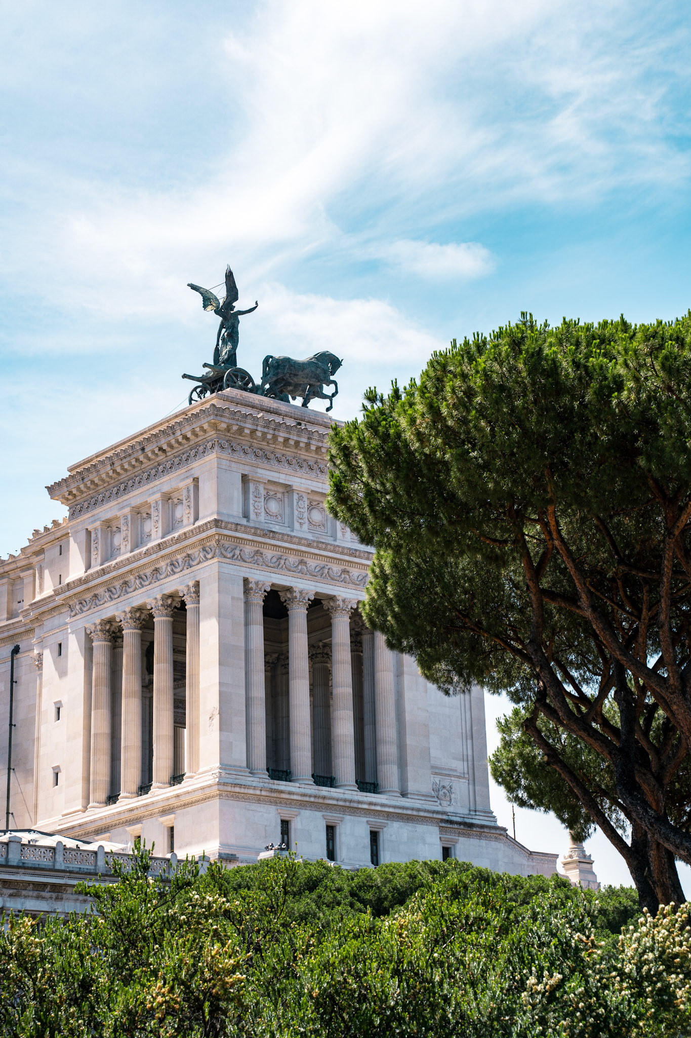 A view behind the Terrazza delle Quadrighe