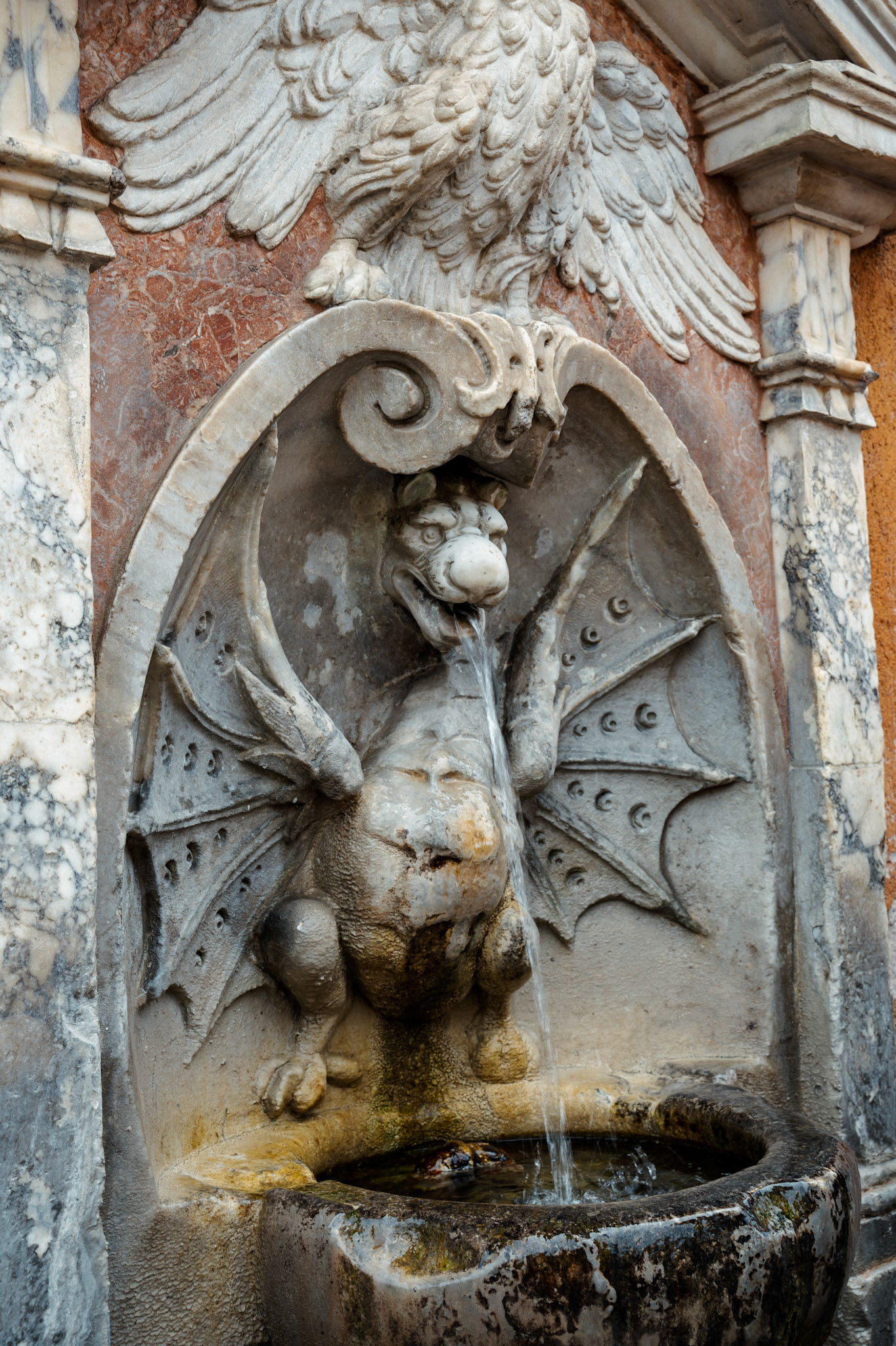 One of the many water fountains found throughout Rome