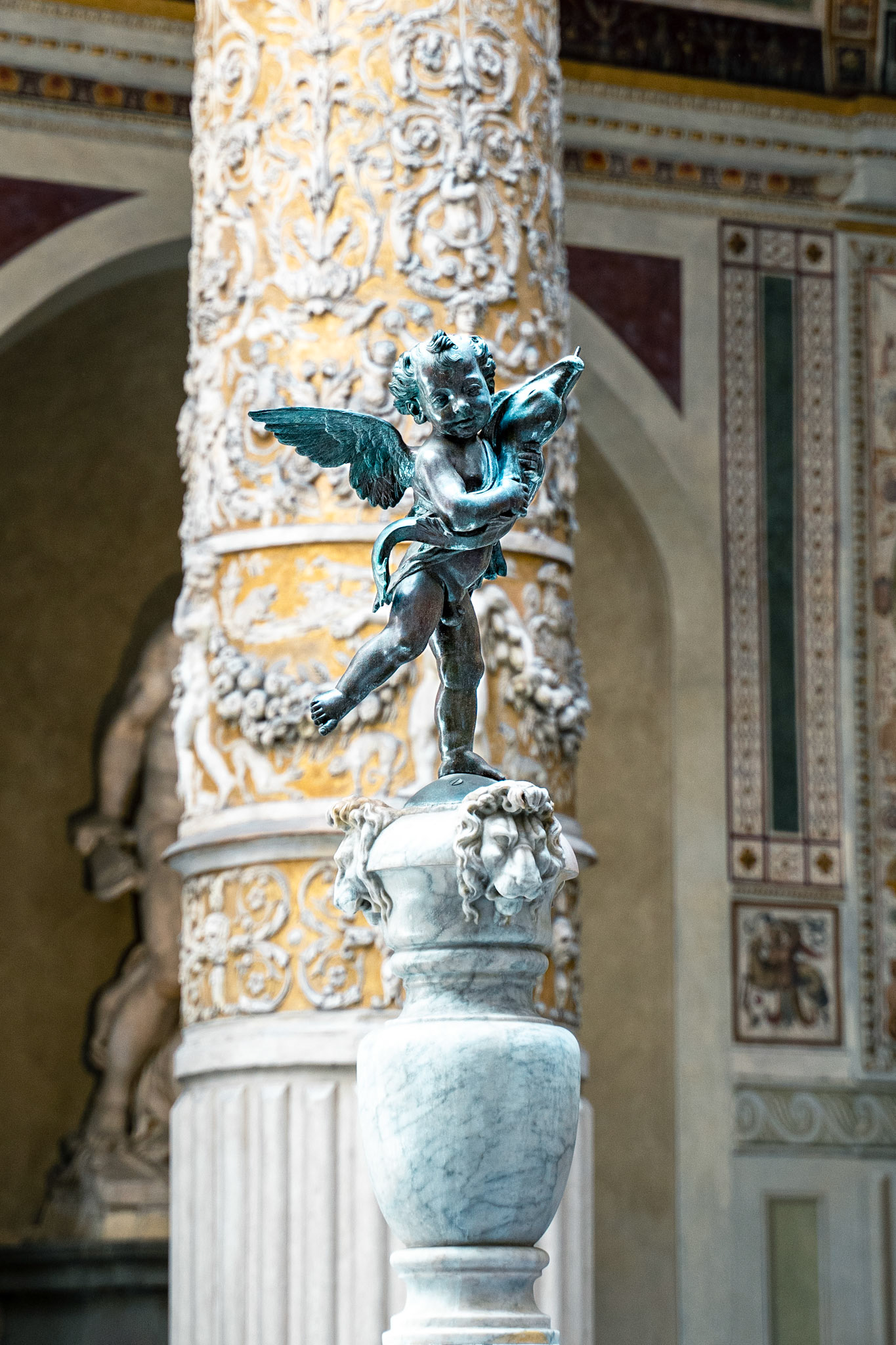 Inside the courtyard of the Palazzo Vecchio