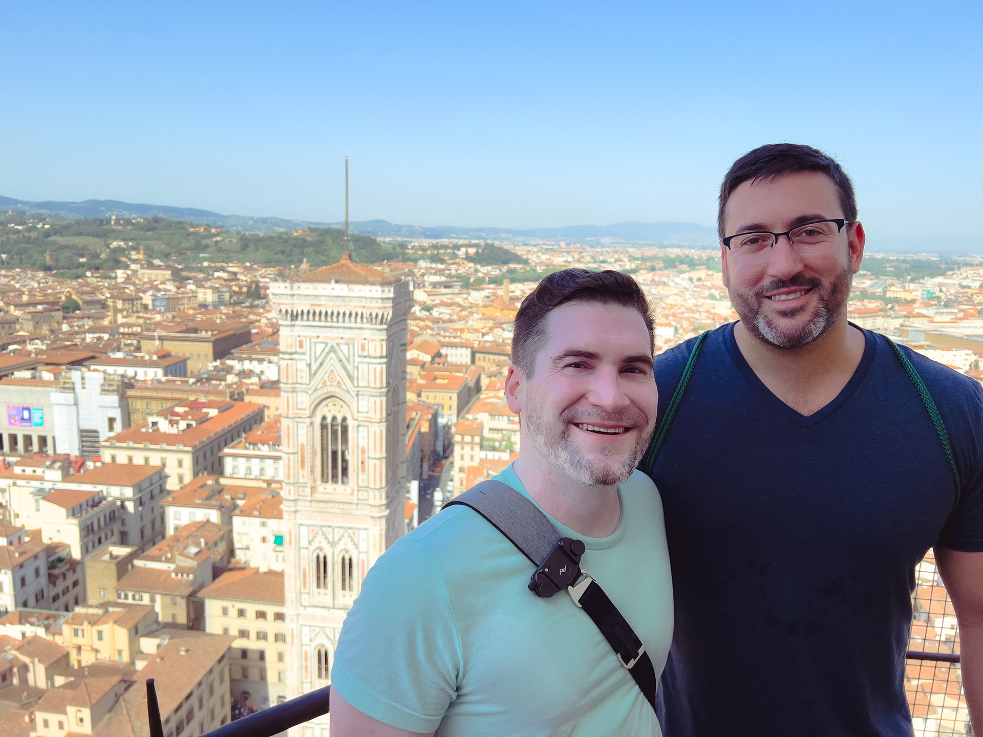 Austin and Dave at the top of the Cathedral's dome overlooking Florence