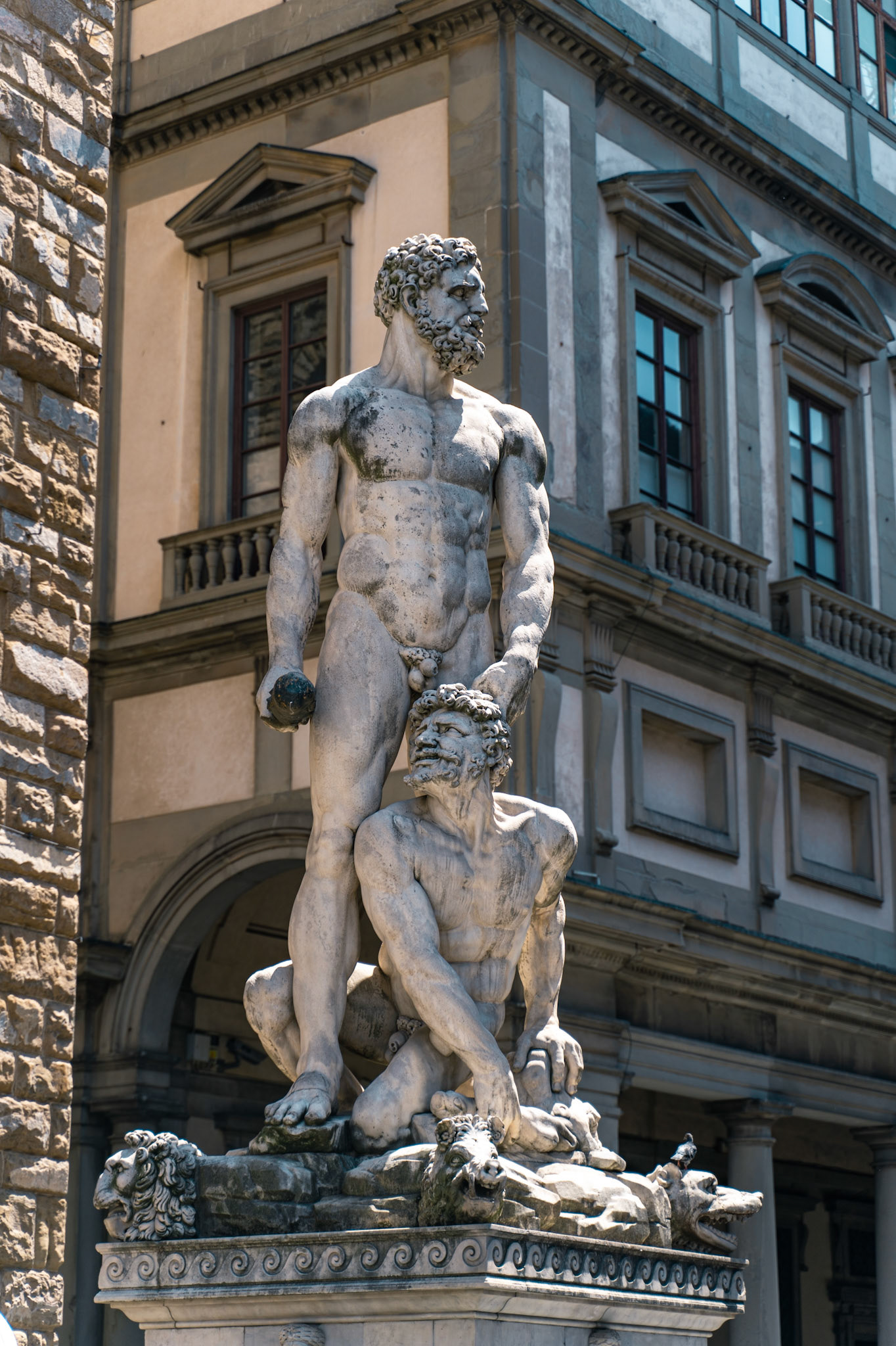 A statue of Hercules and Cacus outside of the Palazzo Vecchio