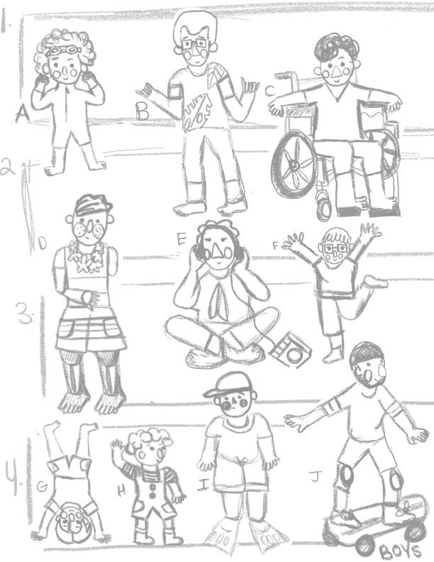 Boys Ages 4-17 Sketches