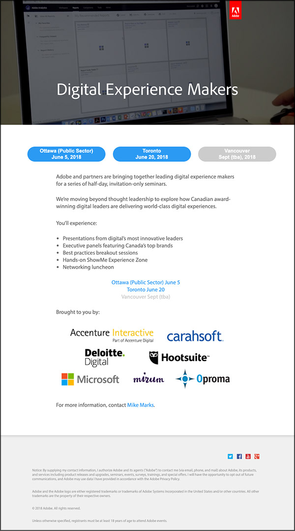 Event Landing Page