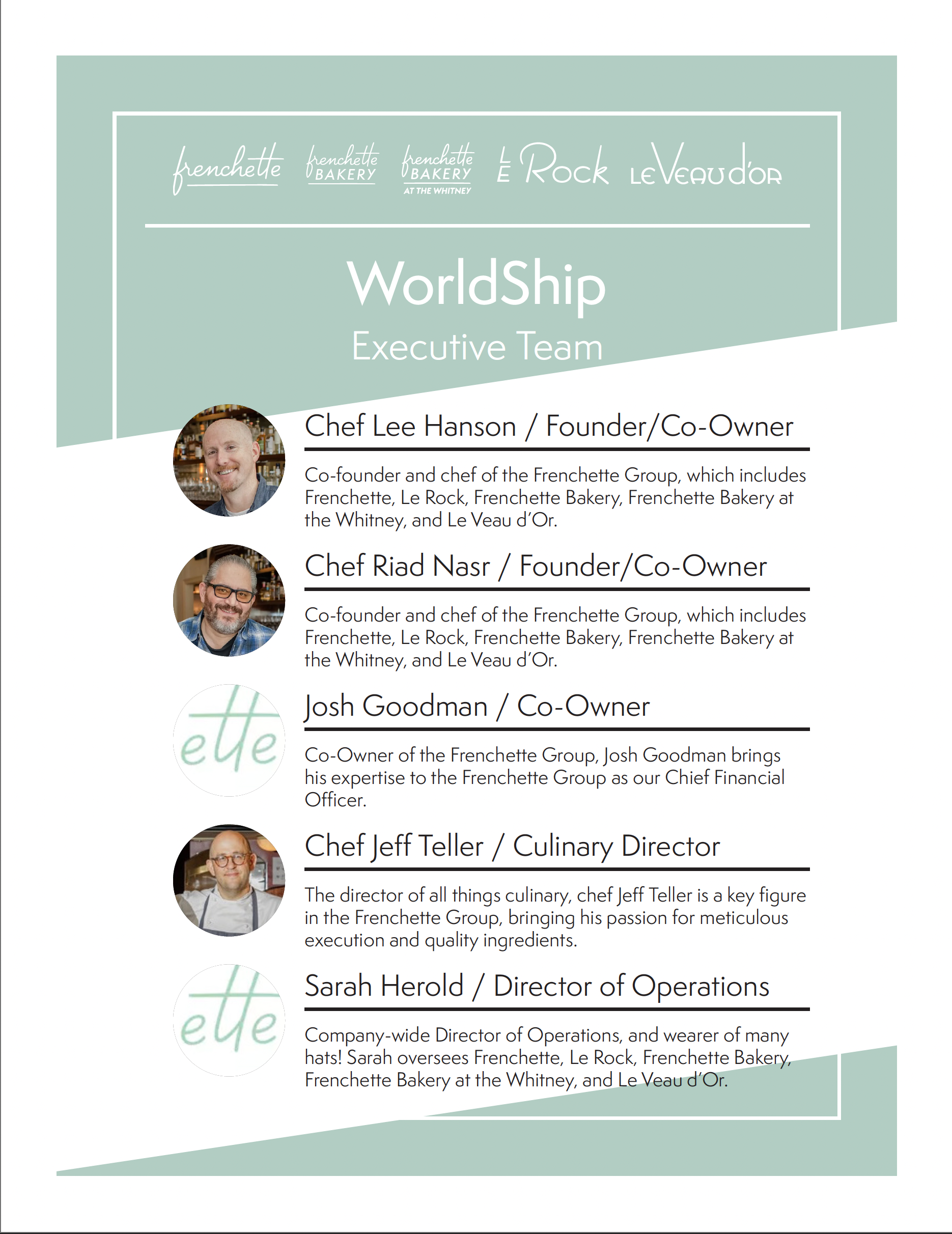 Internal Executive team document page A