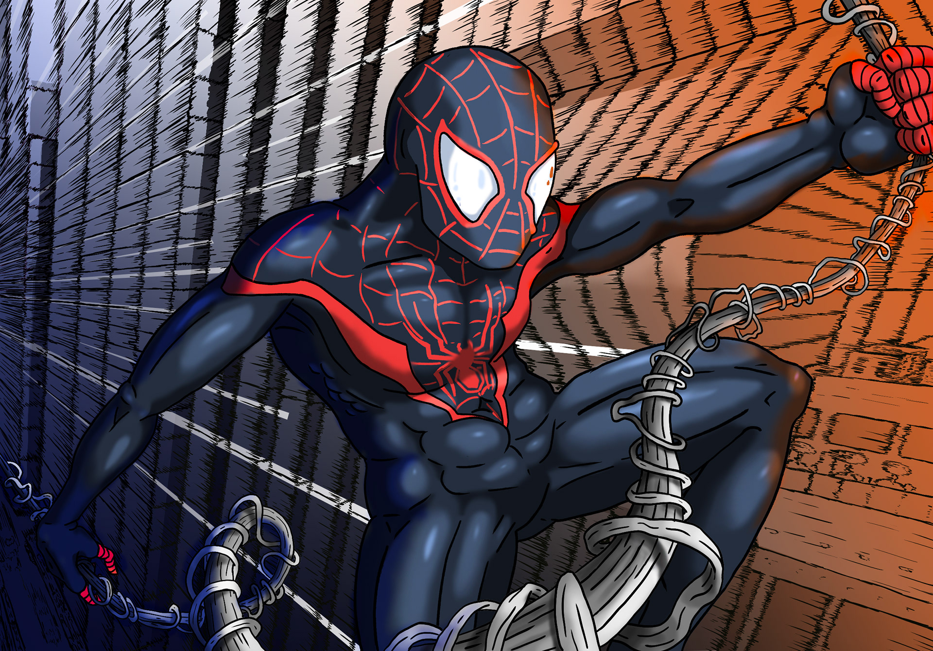 Private commission of Miles Morales as Spiderman.