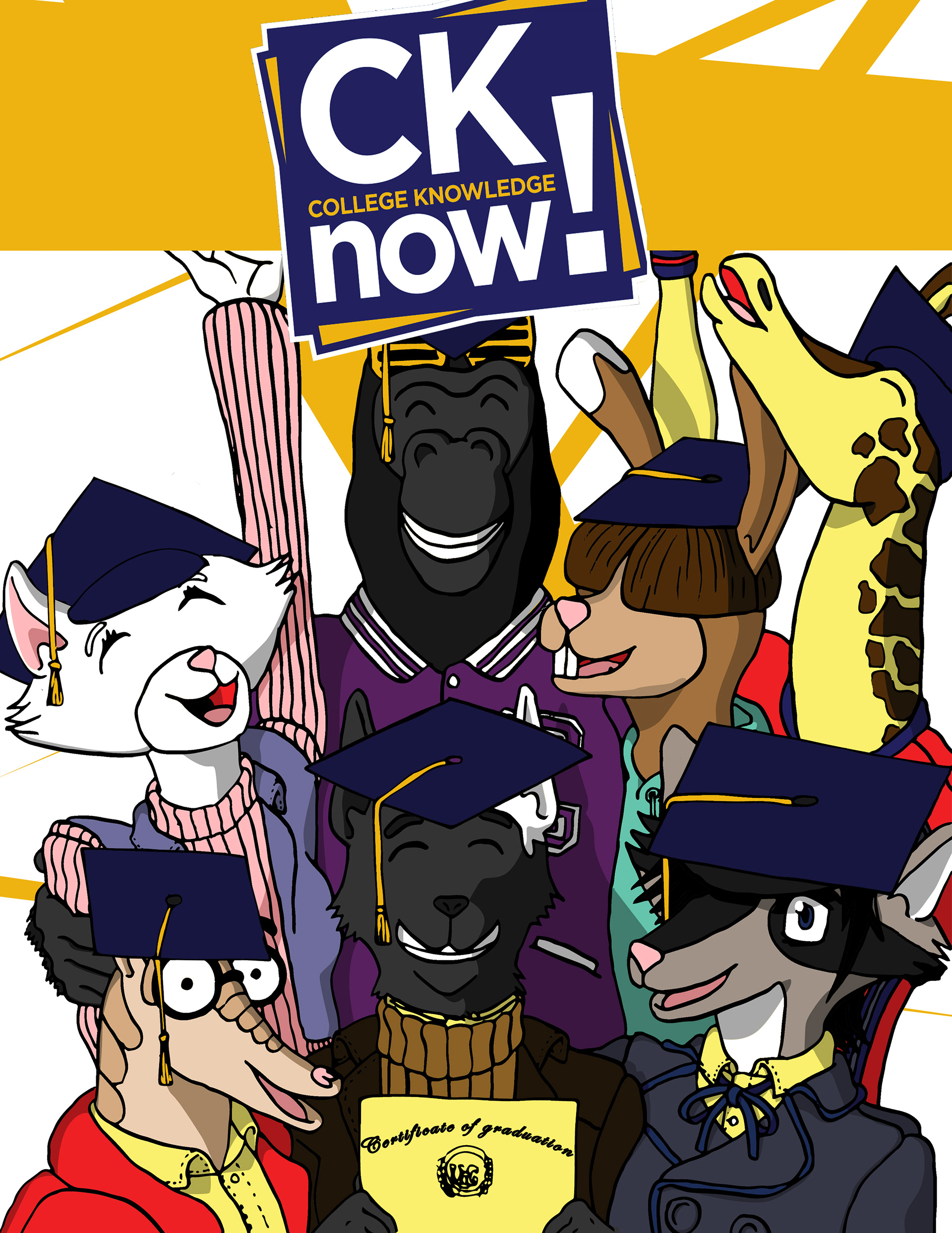 Cover Featuring the seven international characters