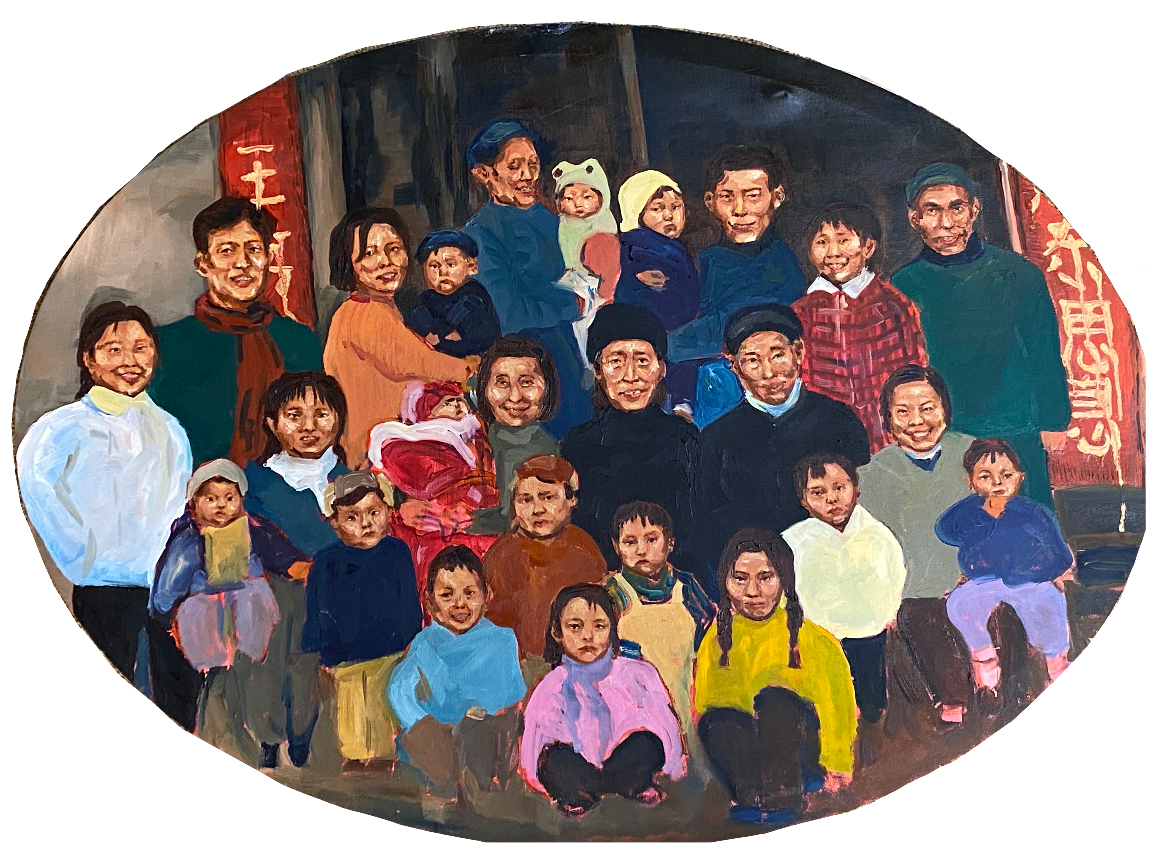 "New Year at Dongyang," 24x36in oil and acrylic on canvas