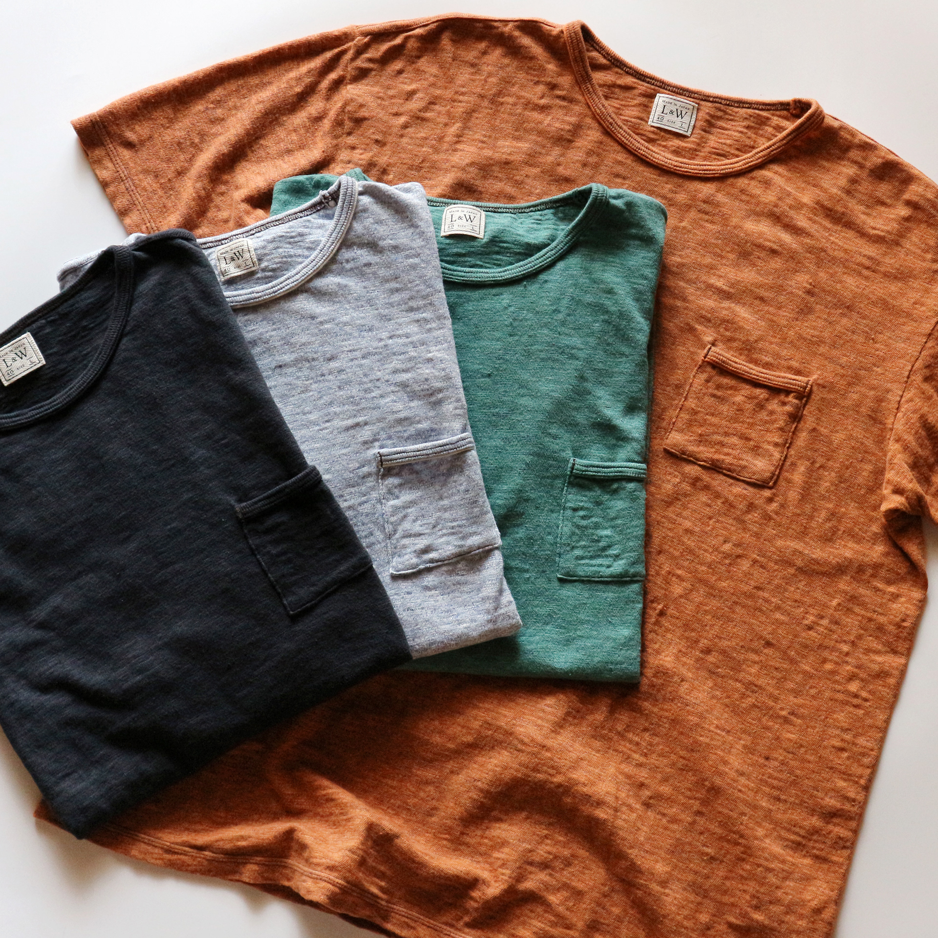 LRC1112 - SUPER SLUB TUBE KNIT DOUBLE BINDER POCKET CREWNECK