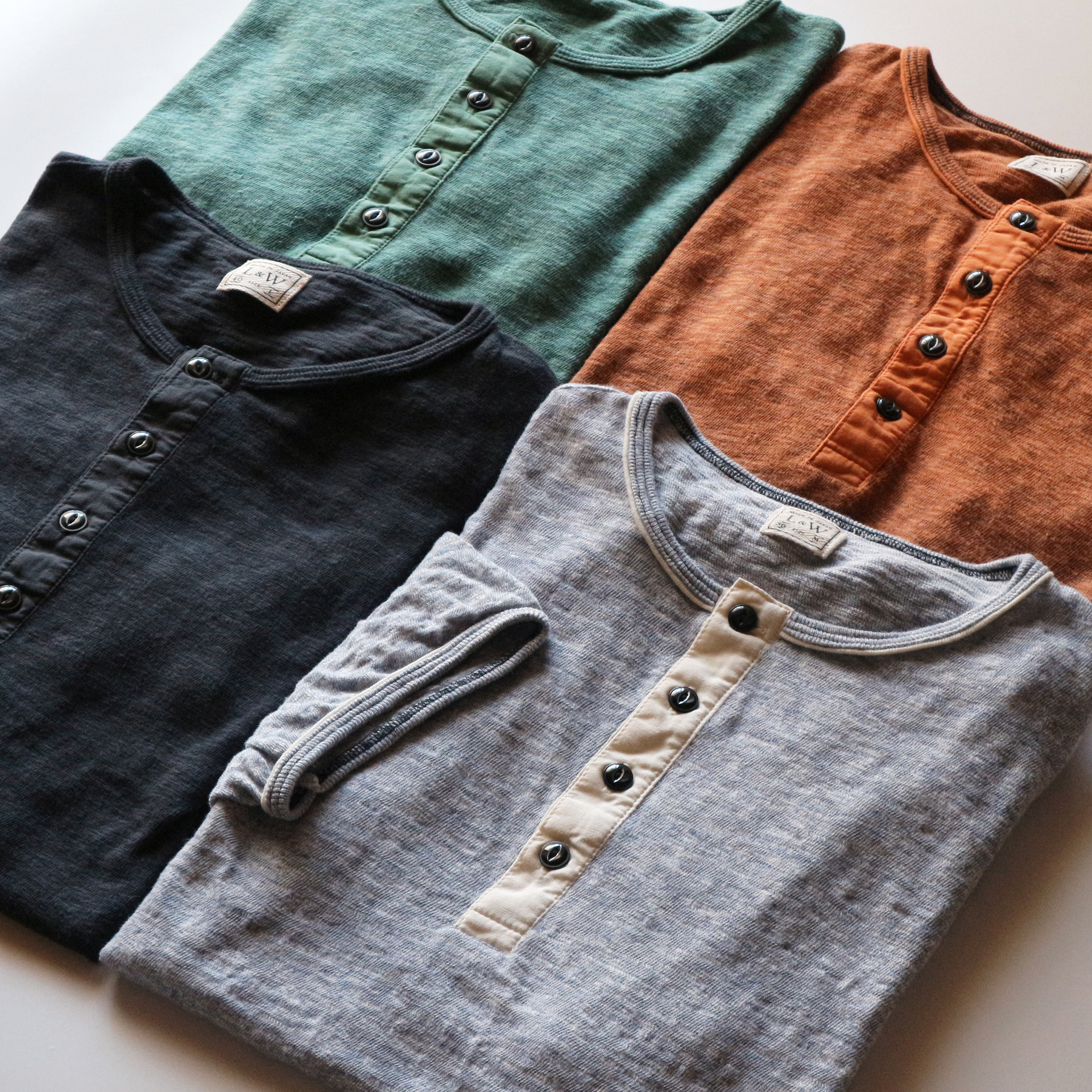 LRH1037 - SUPER SLUB TUBE KNIT 4 BUTTONS HENLEY