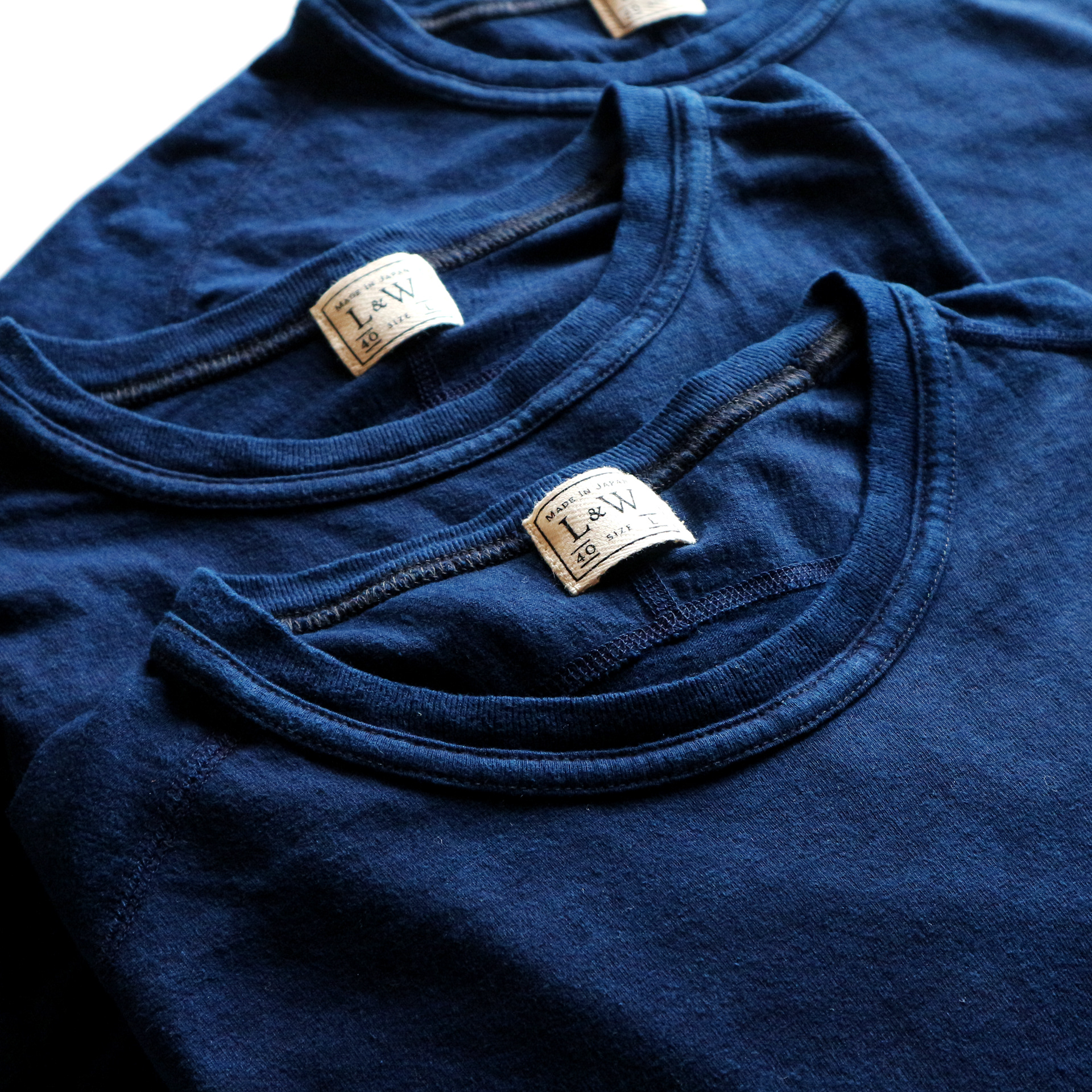 ODLW024 - INDIGO DYED RECYCLED SUPIMA COTTON FREEDOM SLEEVE POCKET TEE
