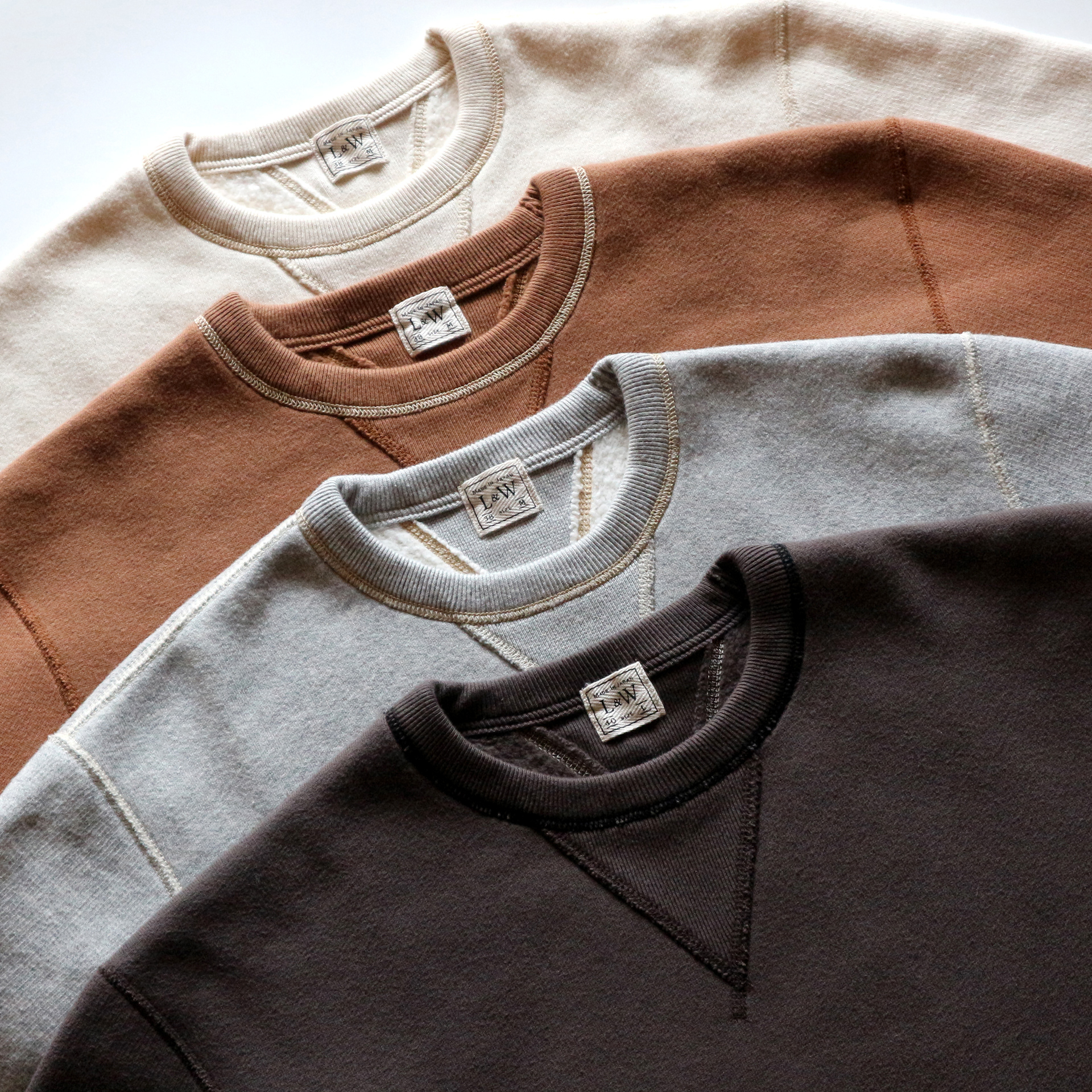 LCS1003 - SINKER SUPER FLUFFY KNIT DOUBLE V SWEATSHIRT