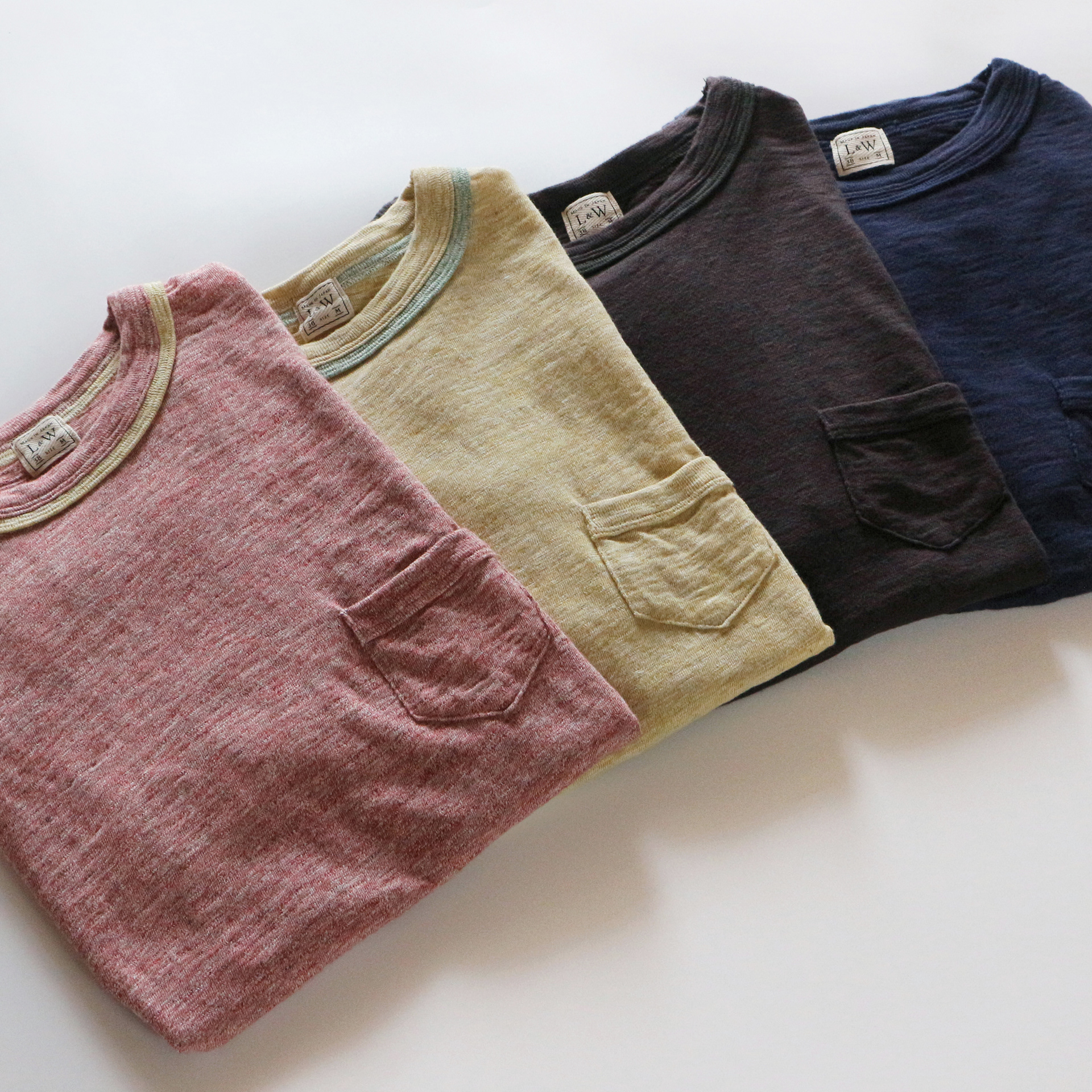 LRC1098 - HEATHER SLUB COTTON DOUBLE BINDER POCKET CREWNECK