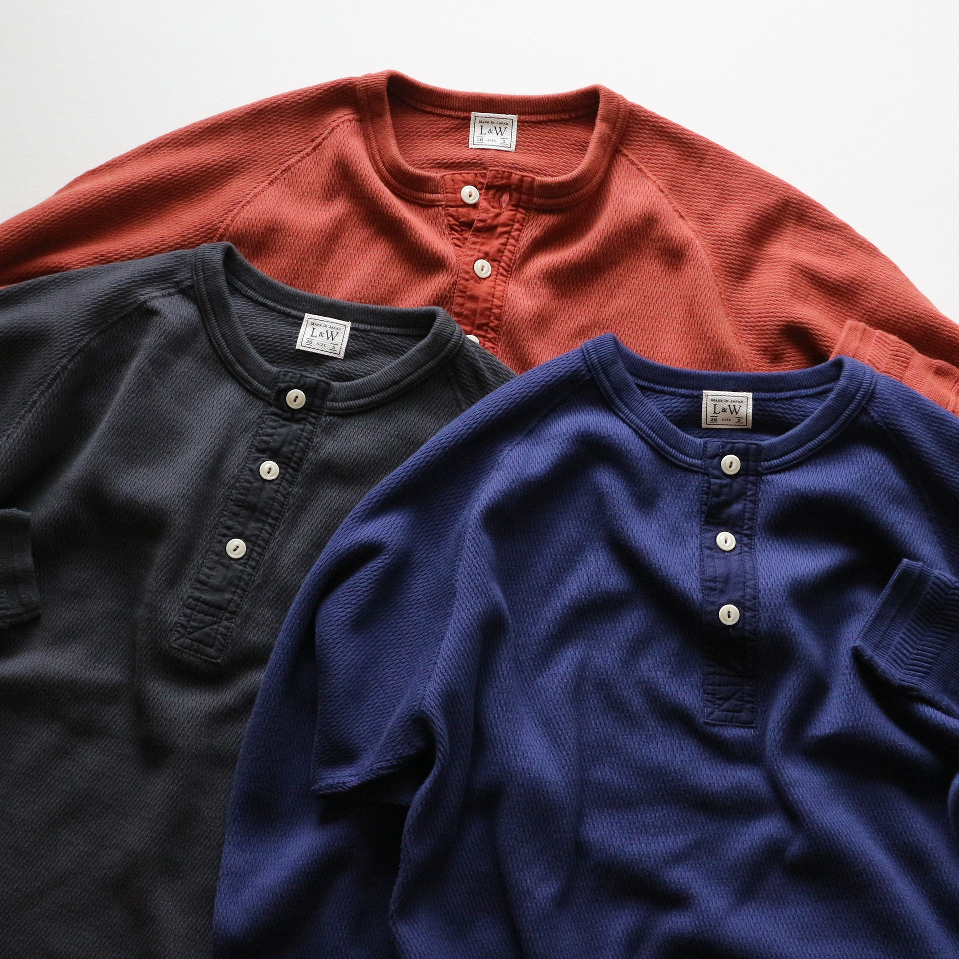 LRH1029 - COMBED YARN HIGH TENSION HONEYCOMB THERMAL HENLEY