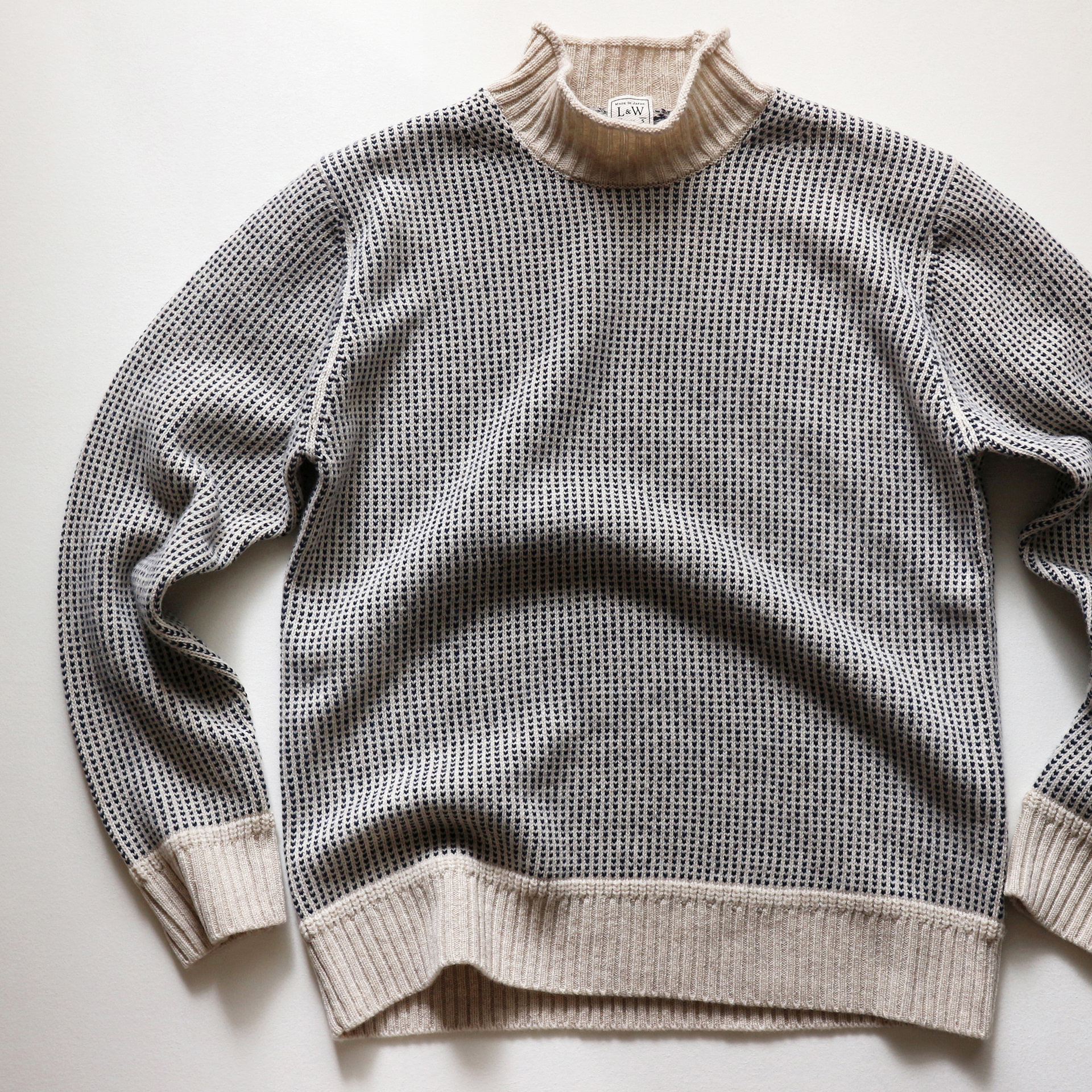 LWK1016 - SUPER LAMBS WOOL CLASSIC BIRDSEYE ROLL NECK SWEATER