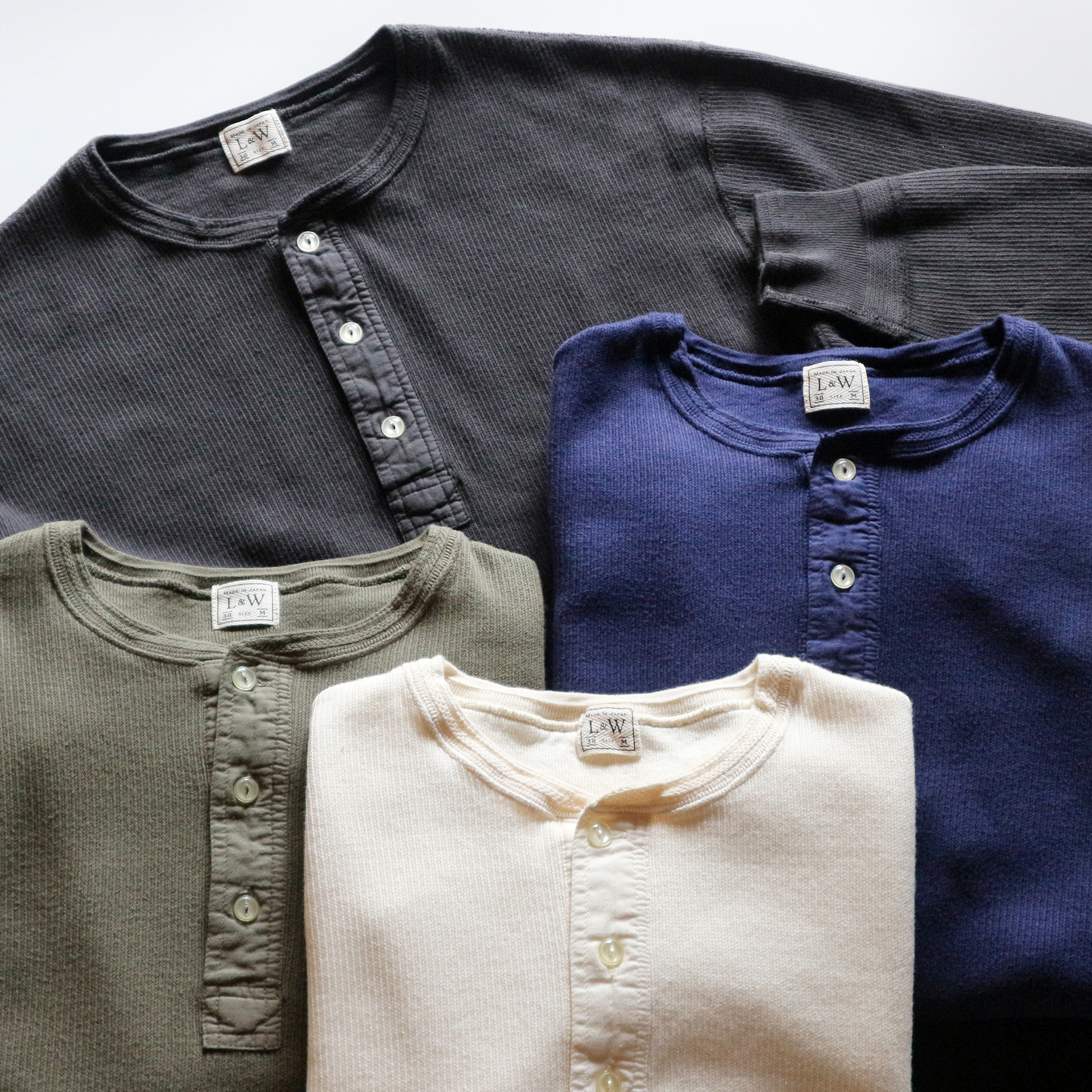 LRH1039 - CLASSIC ROYAL RIB KNIT HENLEY NECK THERMAL