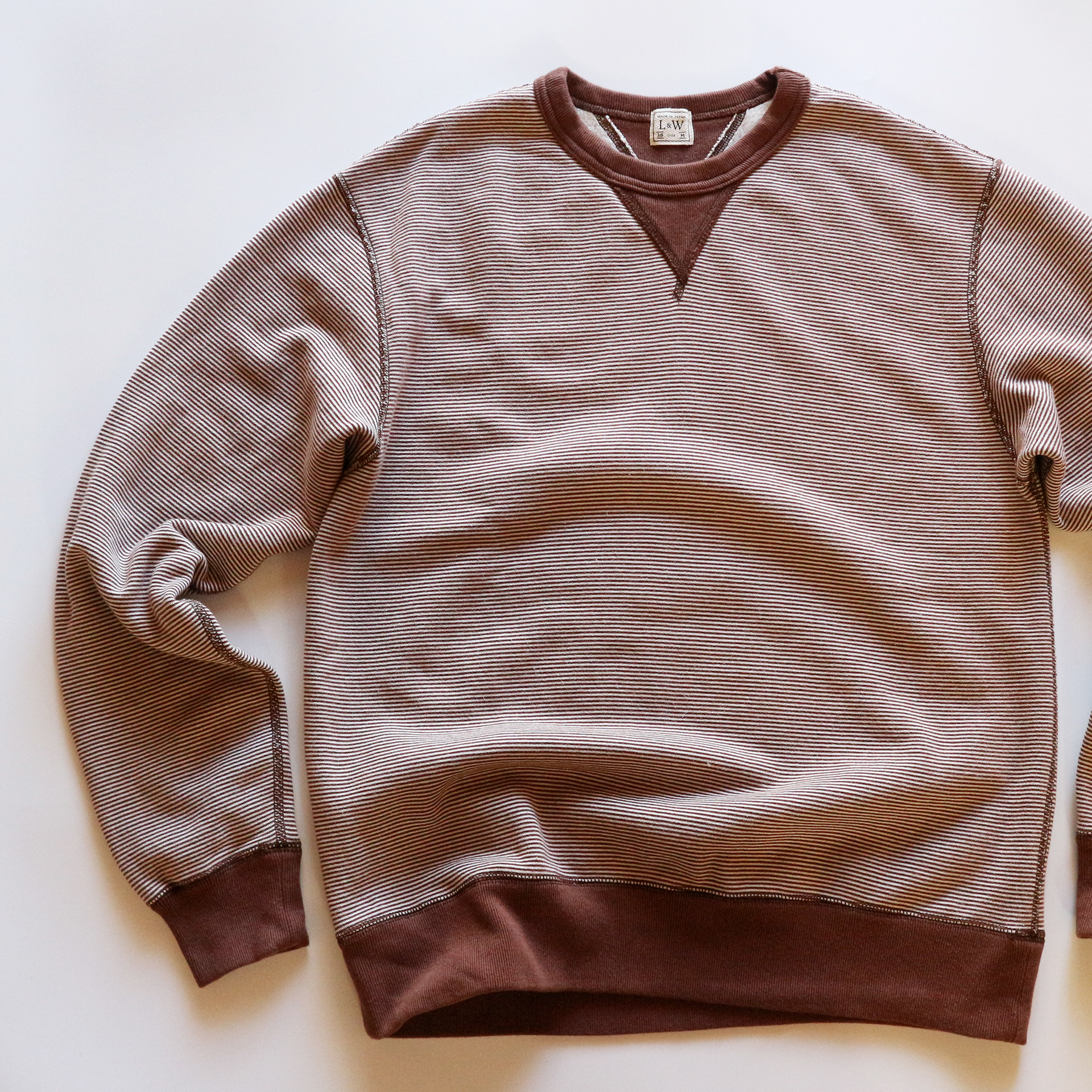 LRC1102 - SZ VINTAGE PINBORDER KNIT DOUBLE V SWEATSHIRT