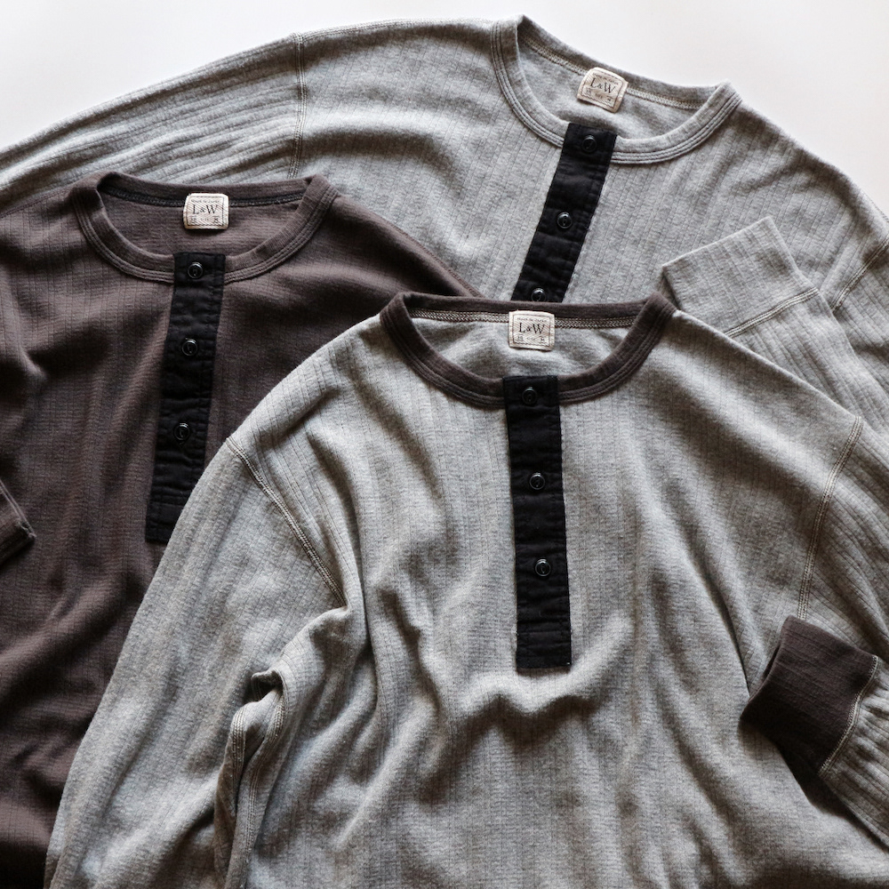 LRH1038 - SMOOTH DROP NEEDLE RIB KNIT L/S HENLEY