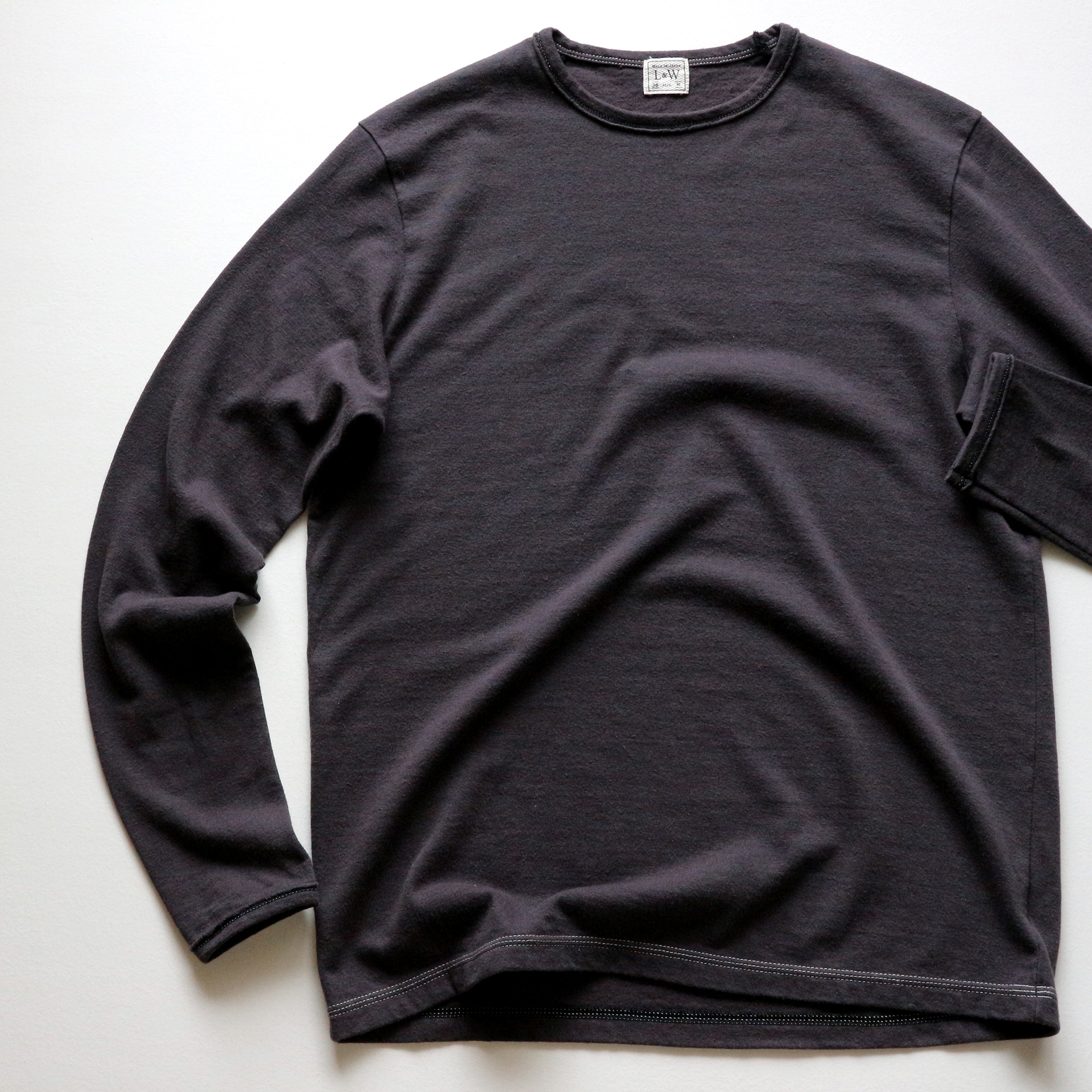 LRC1090 - RECYCLED NEP PLATING DOT SEAM L/S CREWNECK